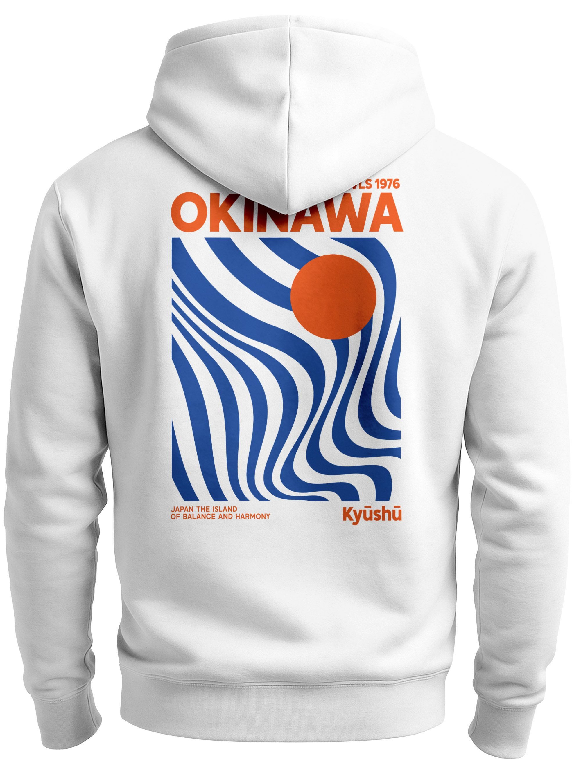 Sweatjacke Herren Sweatjacke Backprint Okinawa Japan Zipjacke Zip-Hoodie Männer