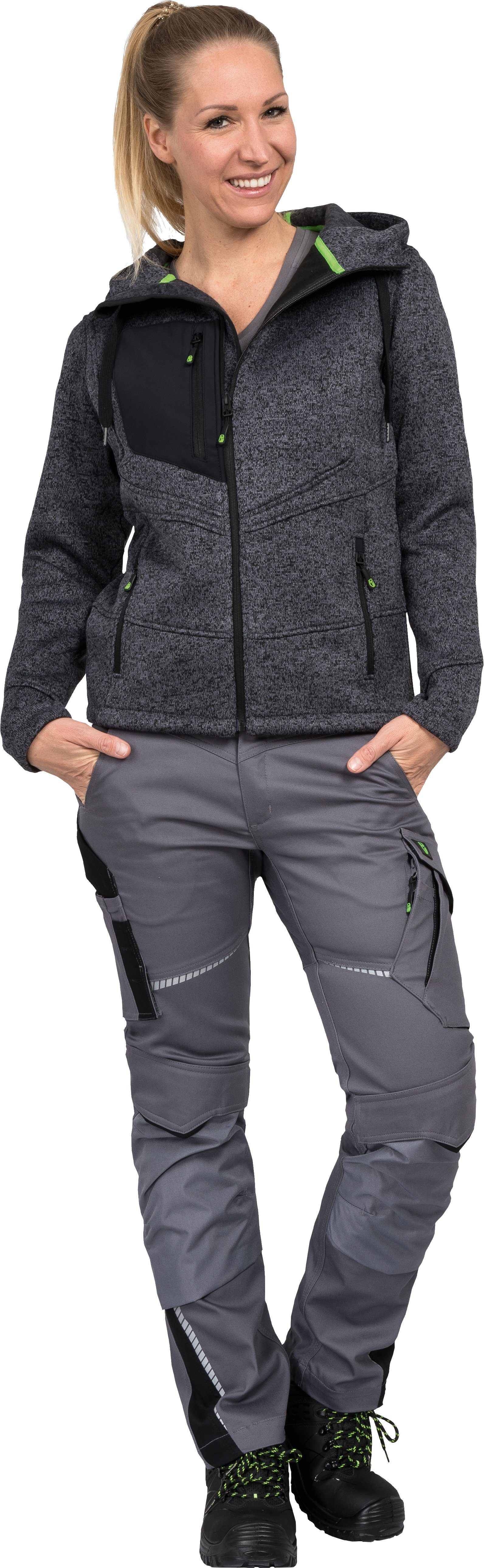 Leibwächter Kapuzenstrickjacke Casual-Line Strickjacke Unisex (Zip-Hoodie mit weicher Innenseite) Jackensaum mit Gummizug, verstellbare Kapuze mit Flachkordel – Bild 4 von 5