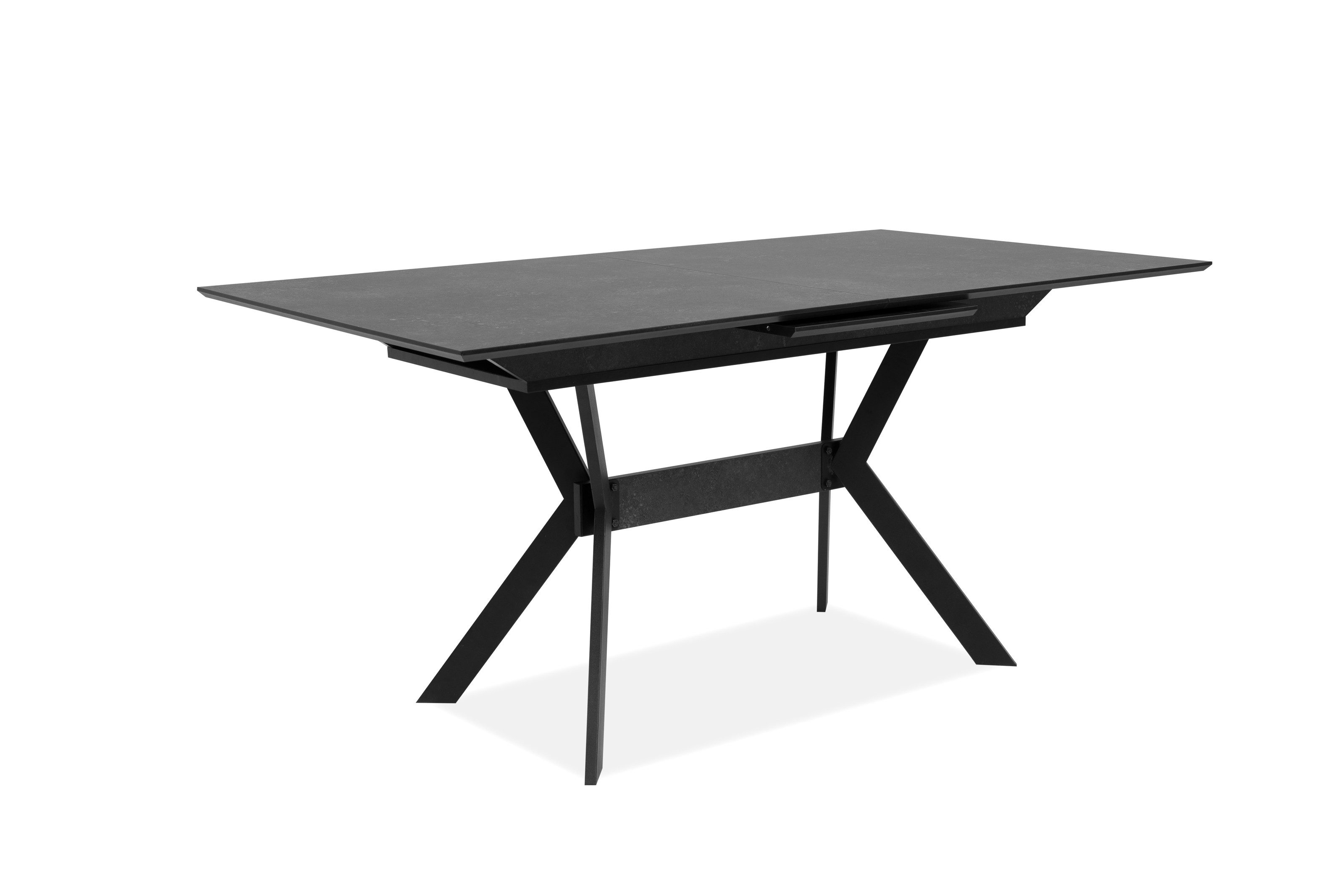 freiraum Kulissentisch Haro, ausziehbar bis 200cm, Dekor Stein dunkel - 160/200x76x90cm (BxHxT