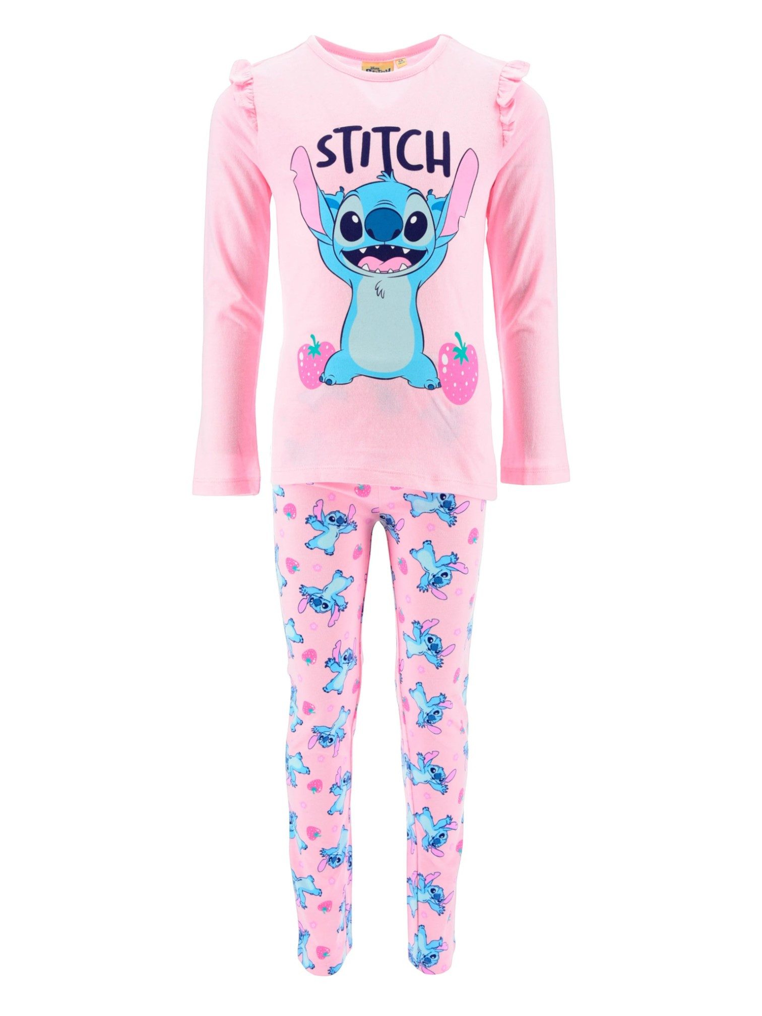 Lilo & Stitch Schlafanzug Stitch Strawberry Dreams (2 tlg) Mädchen Pyjama langarm Gr. 98 - 128 cm