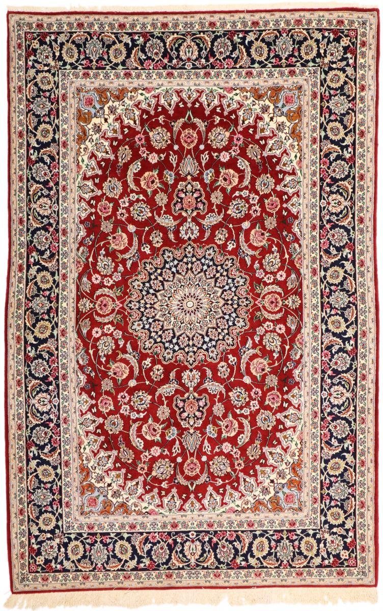 Orientteppich Isfahan Seidenkette 162x247 mm rechteckig, Trading, Höhe: 6 Nain Orientteppich, Handgeknüpfter