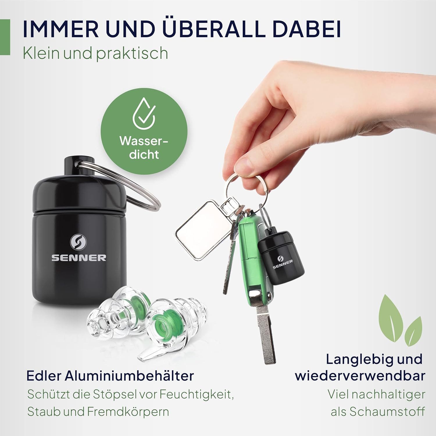 Senner Gehörschutzstöpsel MusicPro - Gehörschutz Ohrstöpsel Konzert, Festival, Musik und Party, Gehörschutzstöpsel für Musiker - Hi-Fi Earplugs - SNR 20 dB