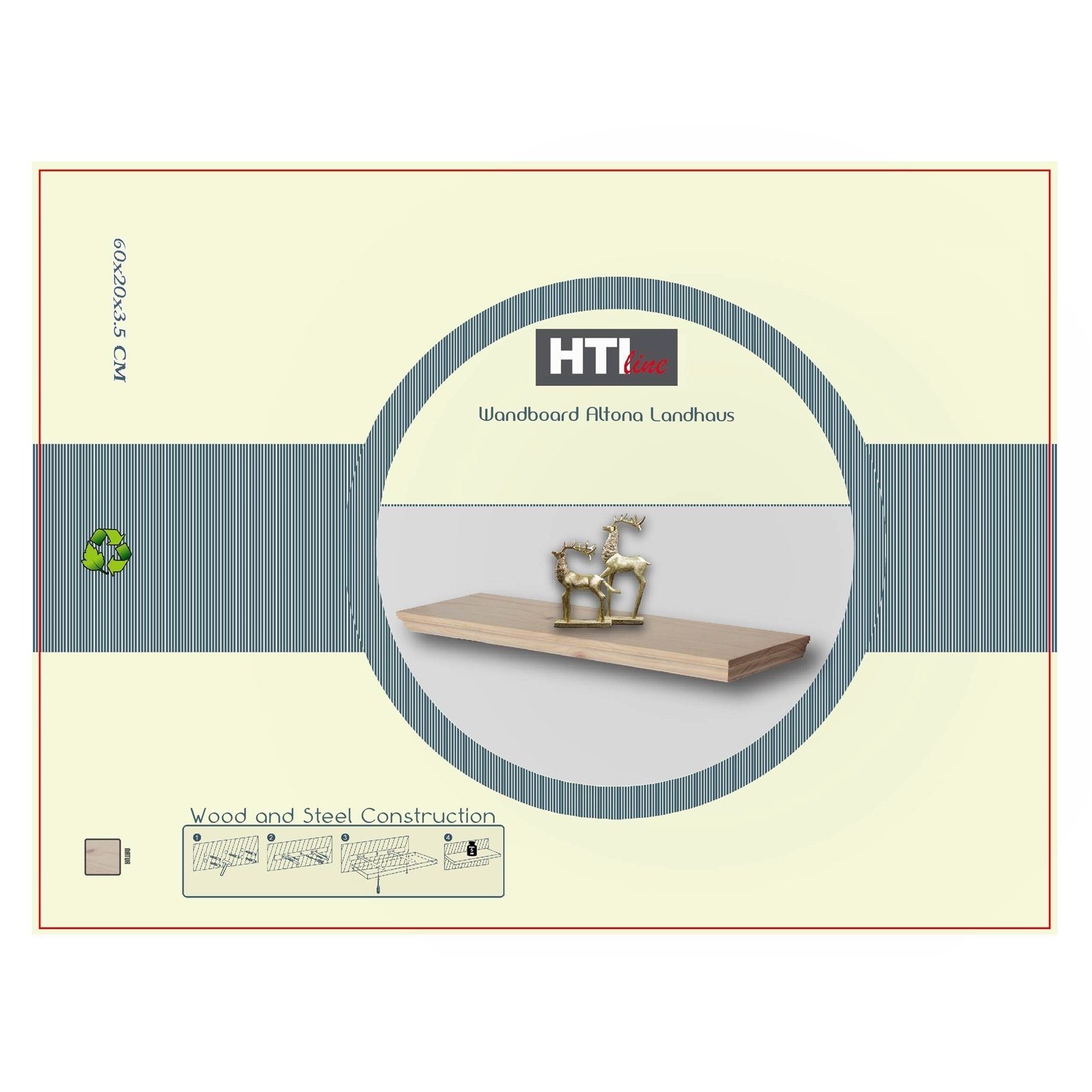 HTI-Line Wandboard Wandboard Altona Landhaus 60 Kiefer, Stück 1-tlg., Wandr günstig online kaufen