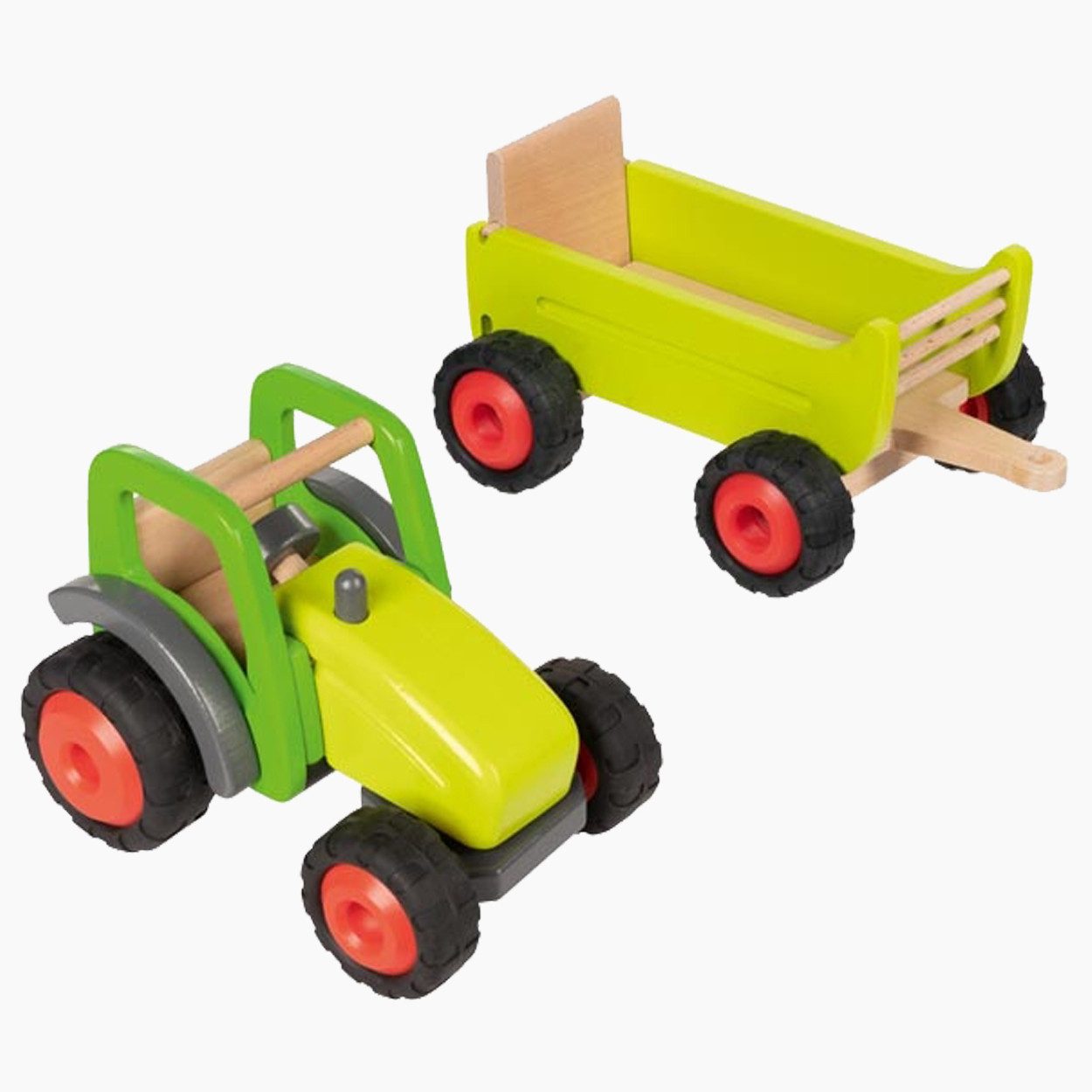 goki Spielzeug-Traktor Traktor mit Kuh Anhänger, (packung, 1-tlg., set), extrem robust verarbeitet, Er ist zudem lenkbar