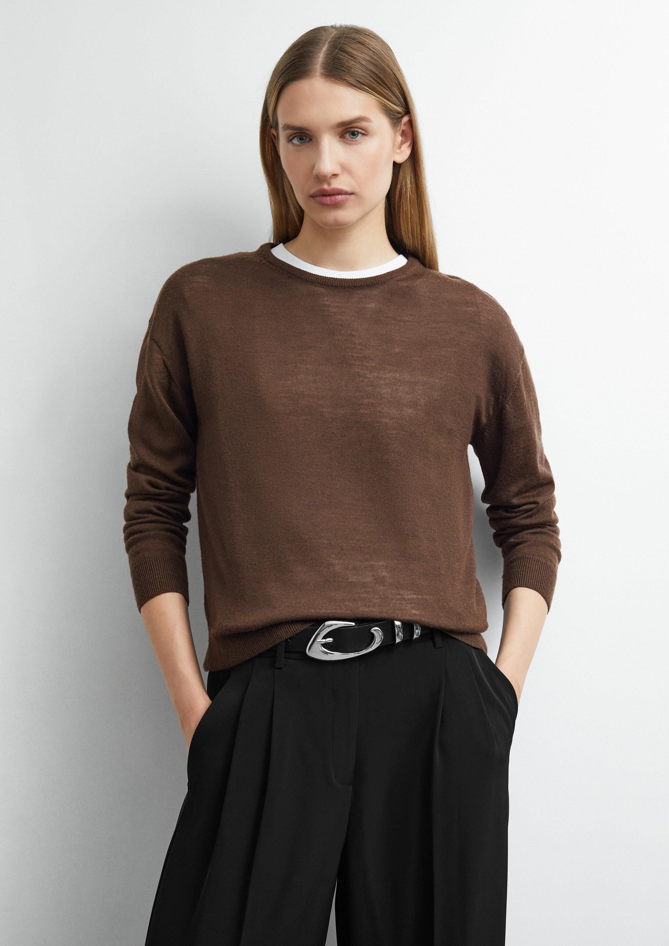 comma Longpullover Strickpullover Feinstrickpullover aus reiner Merinowolle