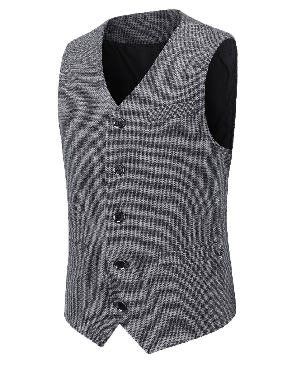 Allthemen Anzugweste mit V-Ausschnitt Wollweste Fischgrätmuster klassische günstig online kaufen