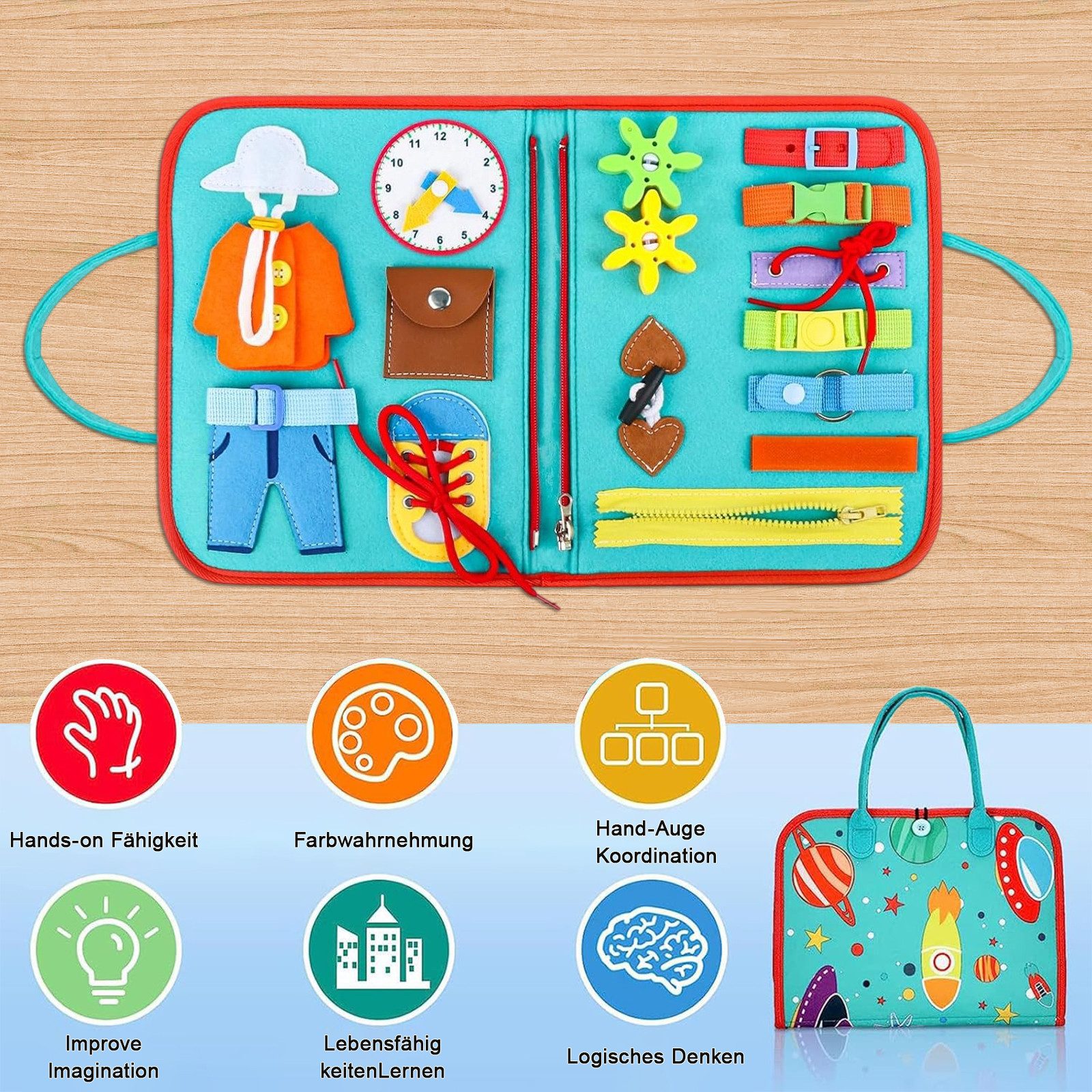 REDOM Lernspielzeug Kinder Tragbares Filz Lernboard Montessori Busy Board ( günstig online kaufen