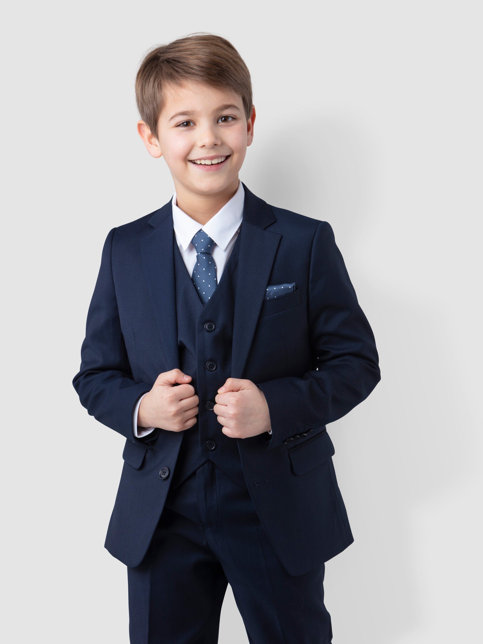 Kinderanzug Luxuriöser Jungen Anzug, Kommunionanzug, 6-teilig, in Dunkelblau