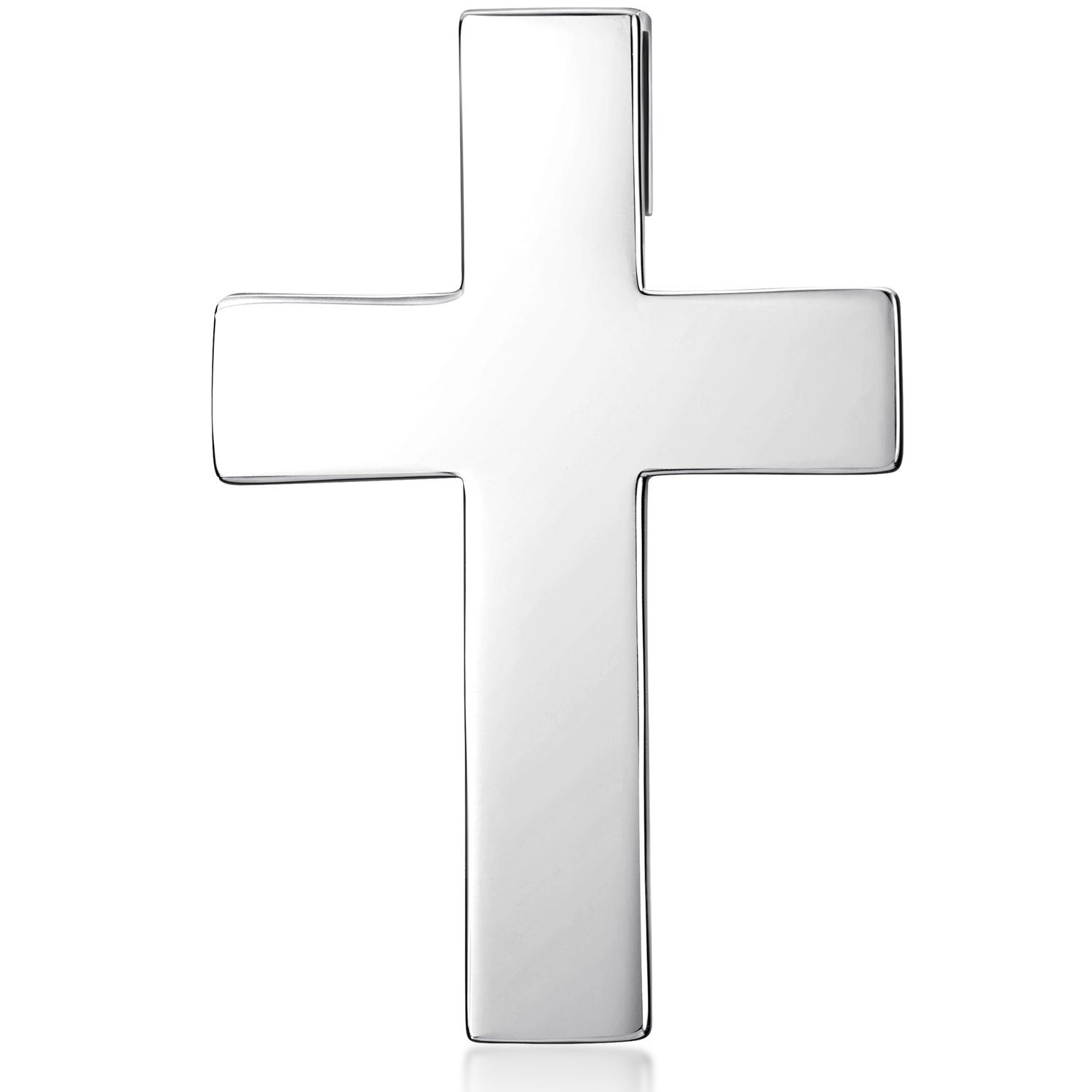 Materia Kreuzanhänger Kreuz Anhänger mit Kette KA-279, 925 Sterling Silber, rhodiniert