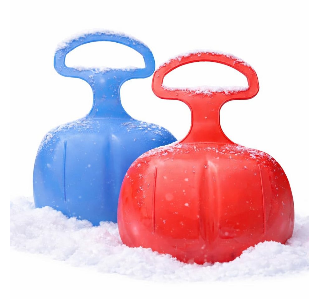 Outdoorn Schlitten 2 Porutscher aus Kunststoff in Blau und Rot für den Winter (2er Set, 2-tlg., 2 Stück)