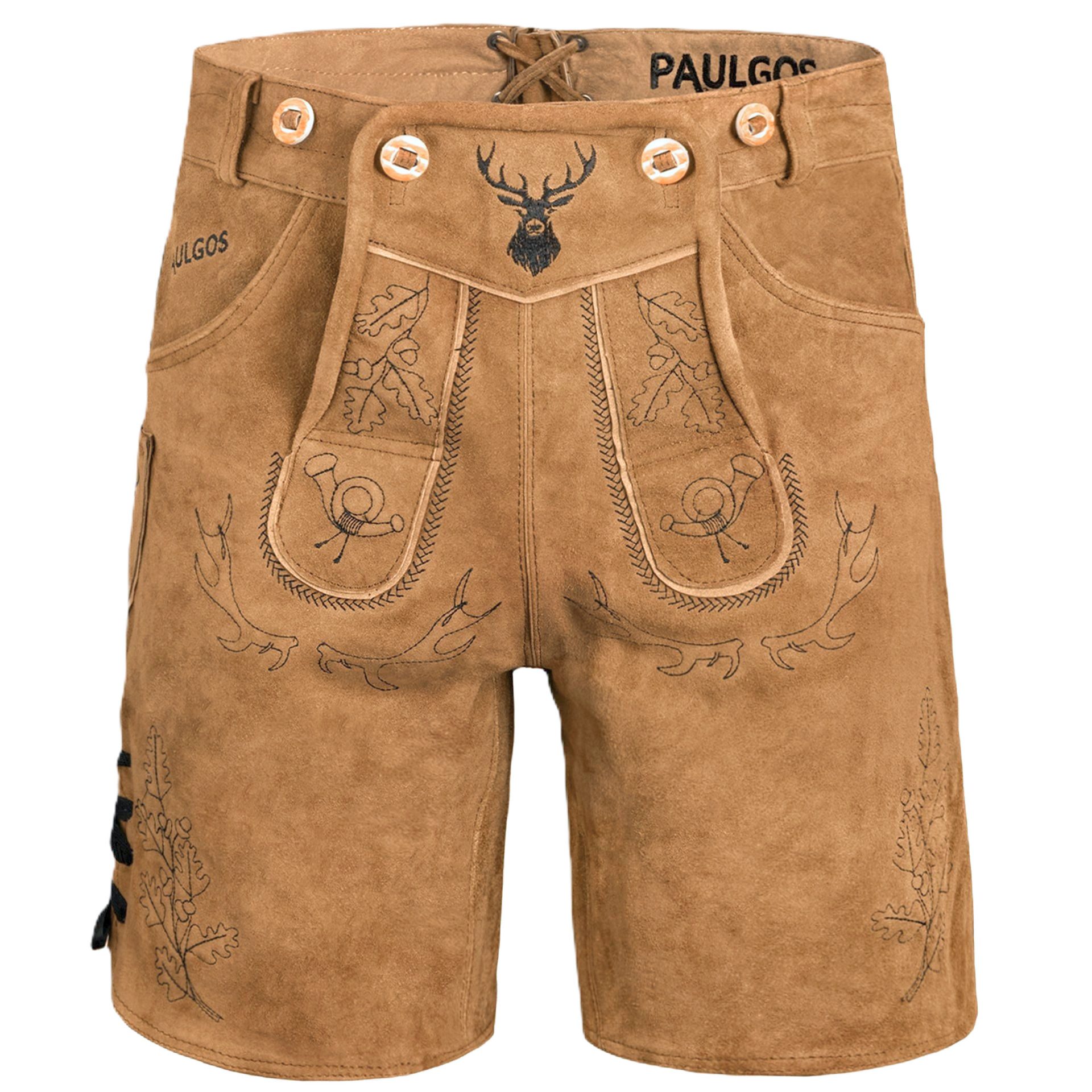 PAULGOS Trachtenhose Herren Lederhose Kurz mit Trägern 100% Echtleder - HK5 günstig online kaufen