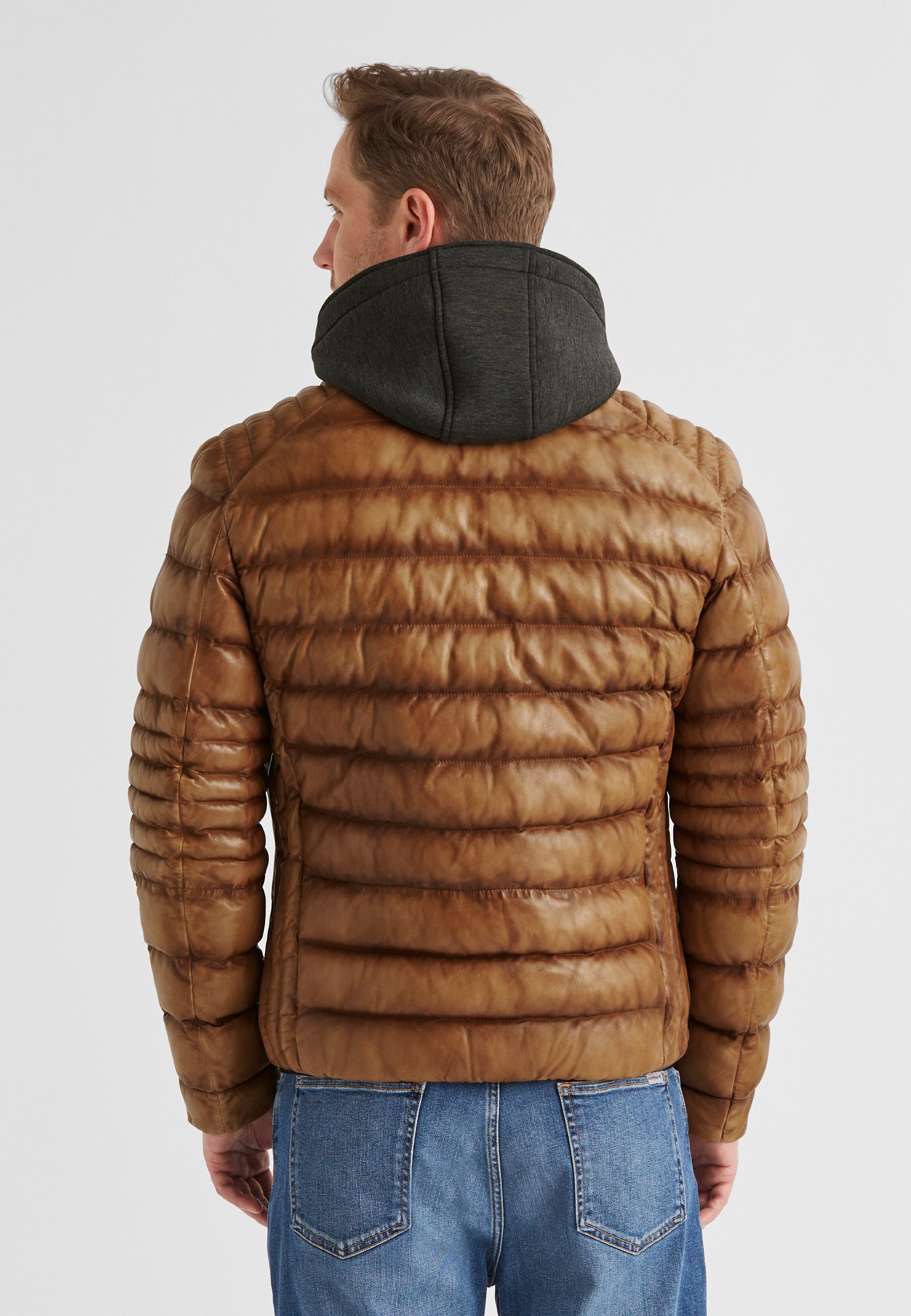 Milestone Lederjacke MSApollo Herren Bikerjacke Jacke Leder normale Passform