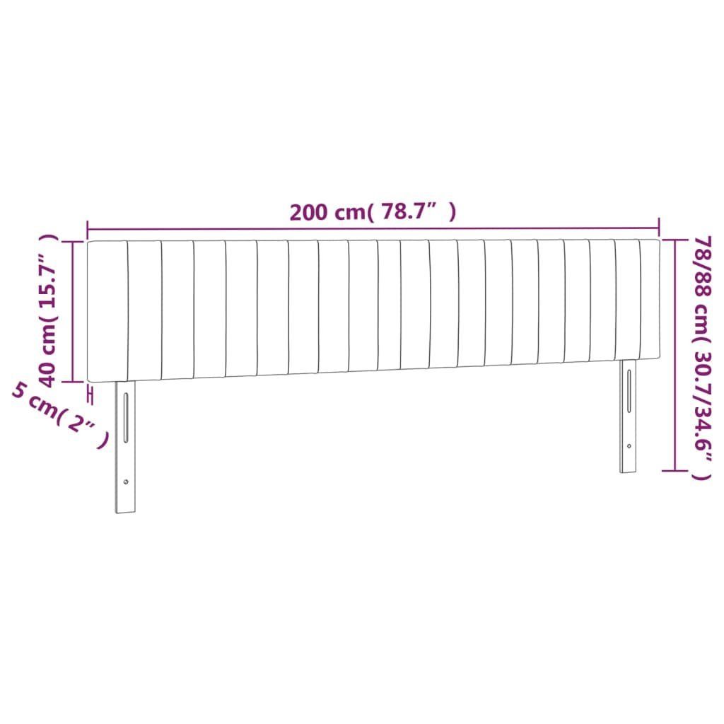 vidaXL 100x5x78/88 Stk. Samt, 2 cm St) Schwarz Kopfteil (1 Kopfteile