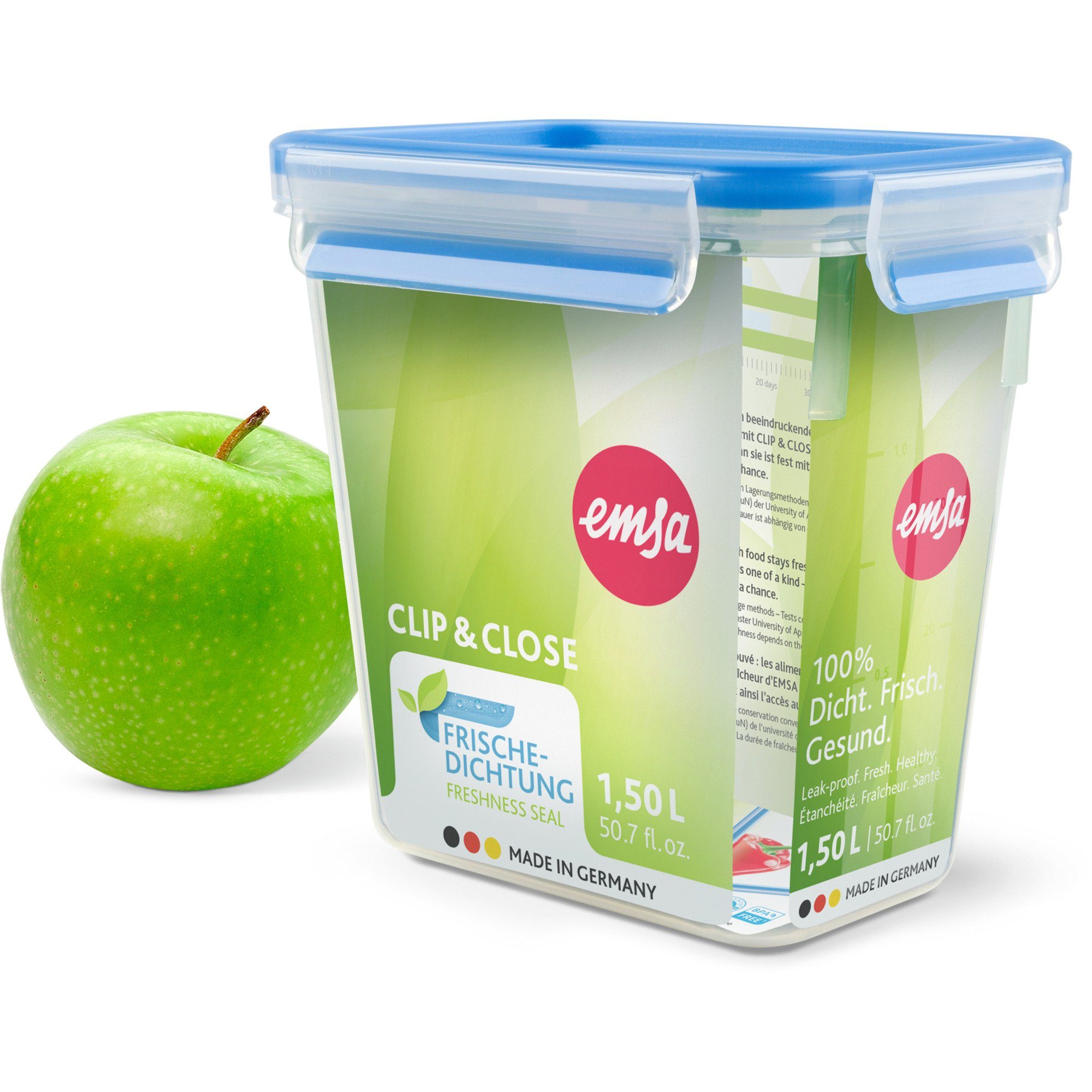 Emsa Lunchbox Emsa CLIP & CLOSE Frischhaltedose 1,5 Liter, Dose