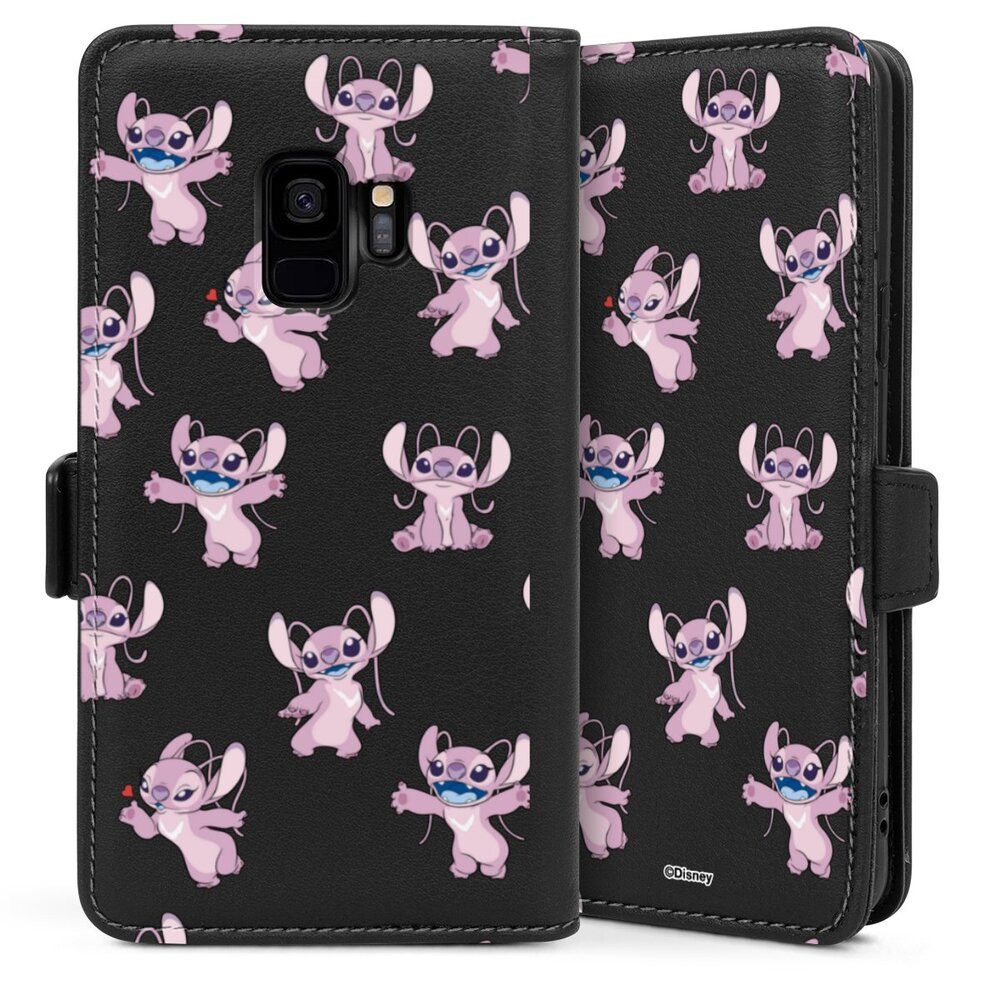 DeinDesign Handyhülle Lilo & Stitch Engel Disney Angel Faces Pattern Transparent, Samsung Galaxy S9 Hülle Handy Flip Case Wallet Cover Handytasche Leder