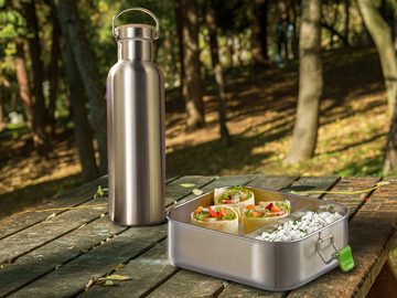 APS Lunchbox, Edelstahl, (2-tlg), SET Thermosflasche & Brotdose aus Edelstahl, Butterbrotdose Vesperdose