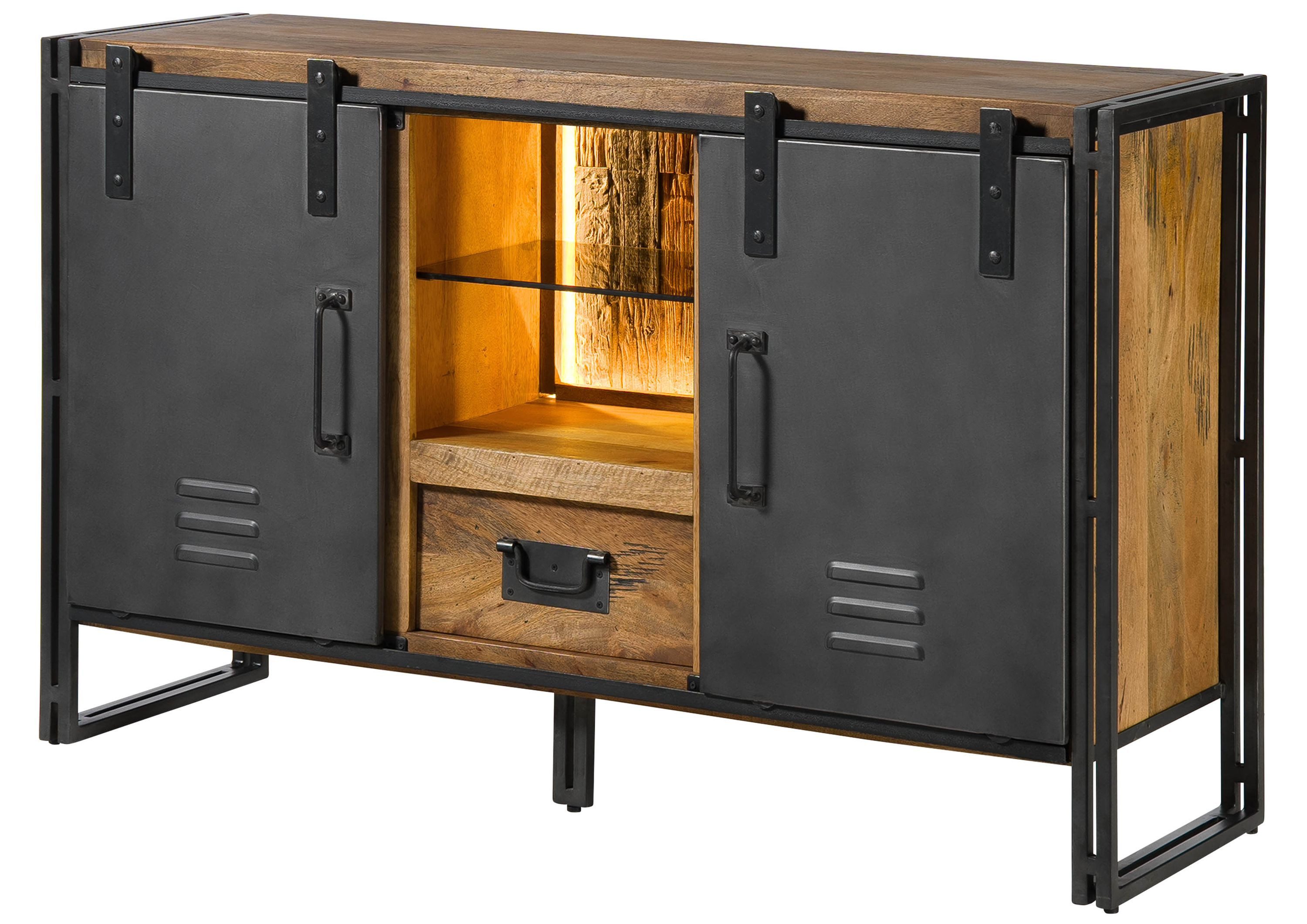 Massivmoebel24 Sideboard BLACKBURN LUX (Massivholz)
