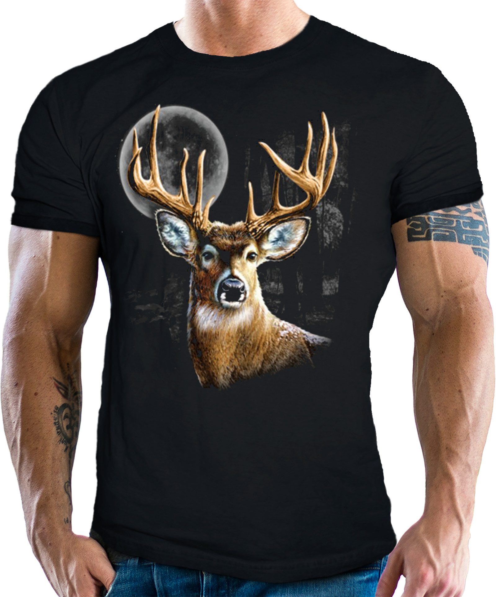 LOBO NEGRO® T-Shirt für Jäger: Auf der Pirsch nach dem Hirsch