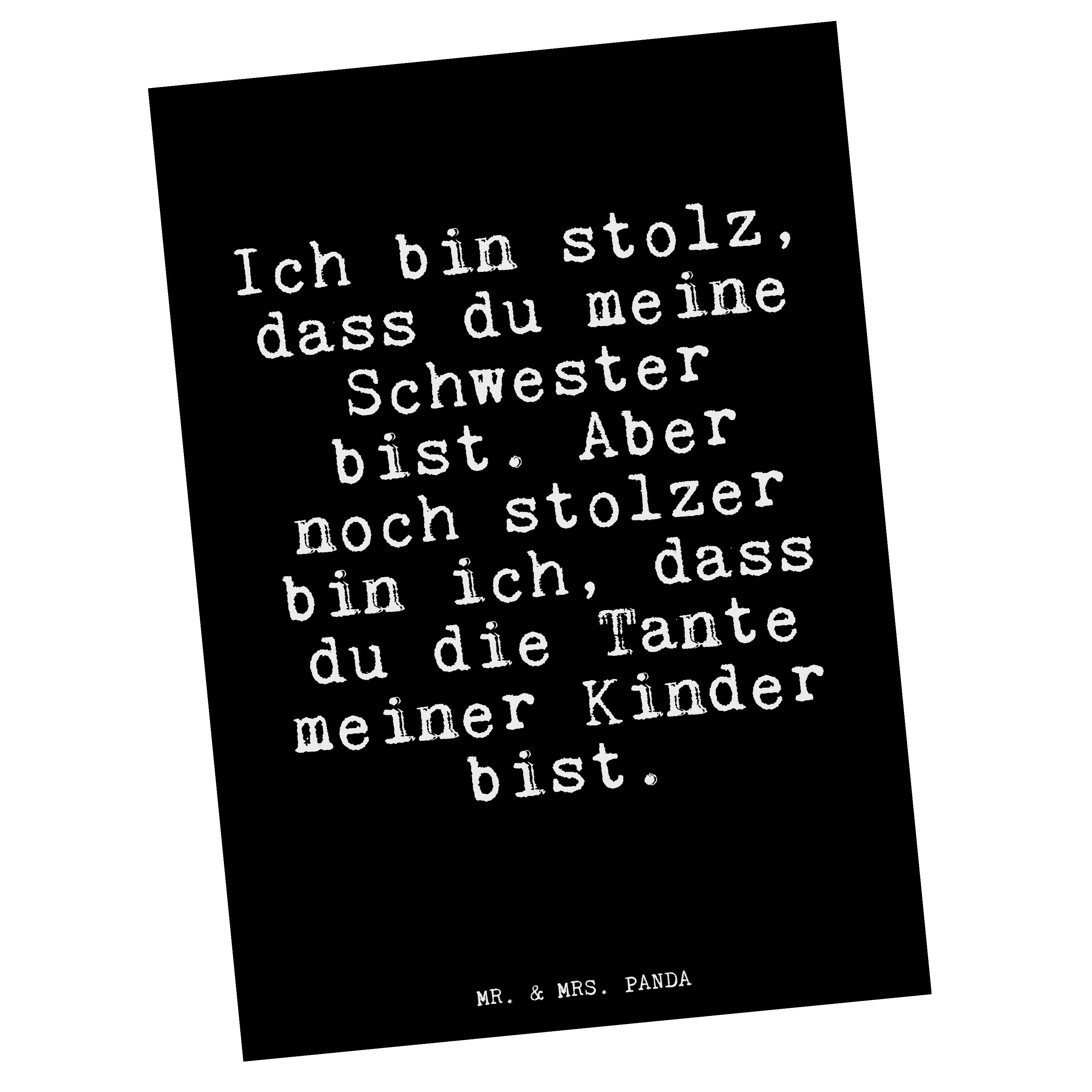 Mr. & Mrs. Panda Postkarte Ich bin stolz, dass... Schwarz Geschenk