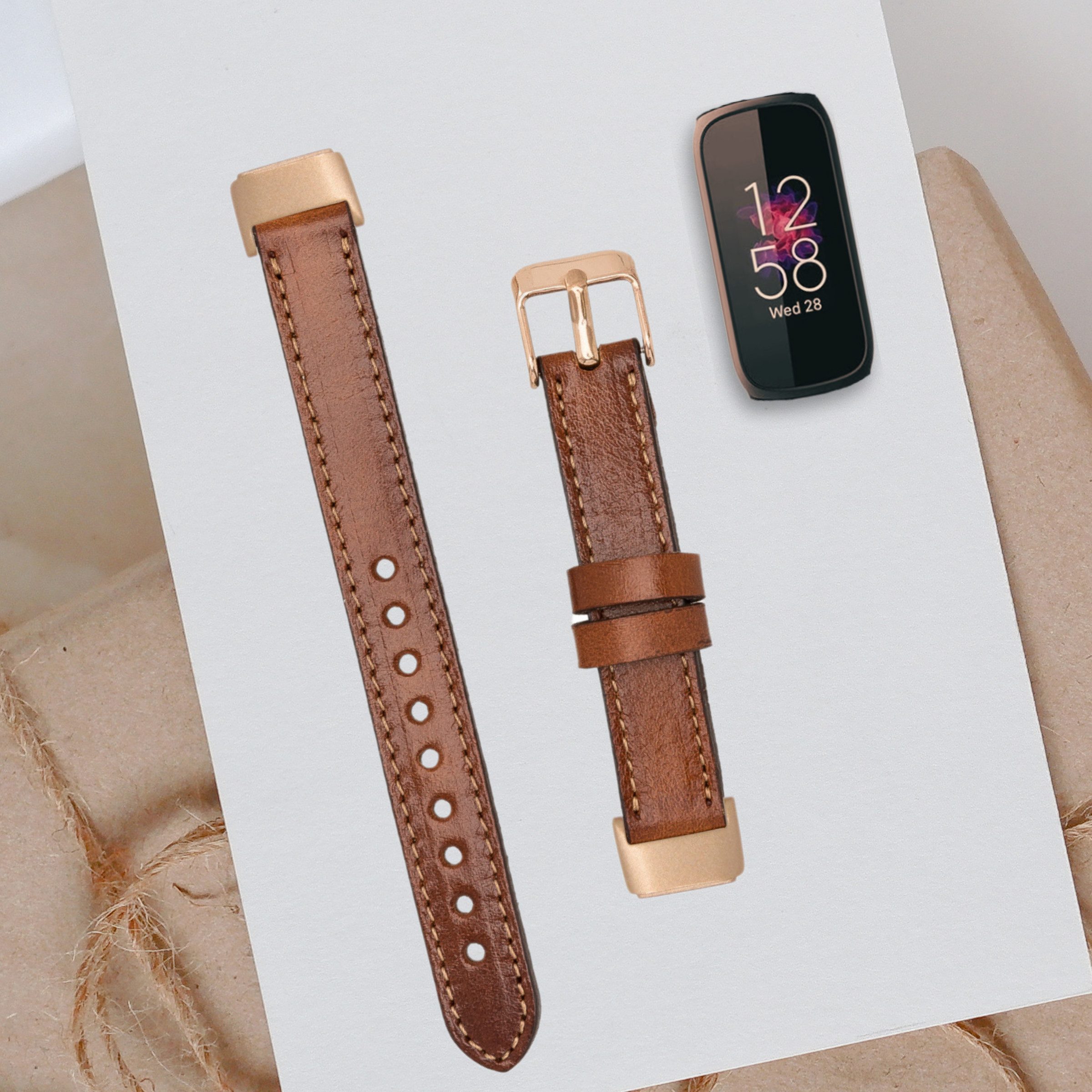 Renna Leather Uhrenarmband Fitbit Luxe Leder Smart Uhrenarmband