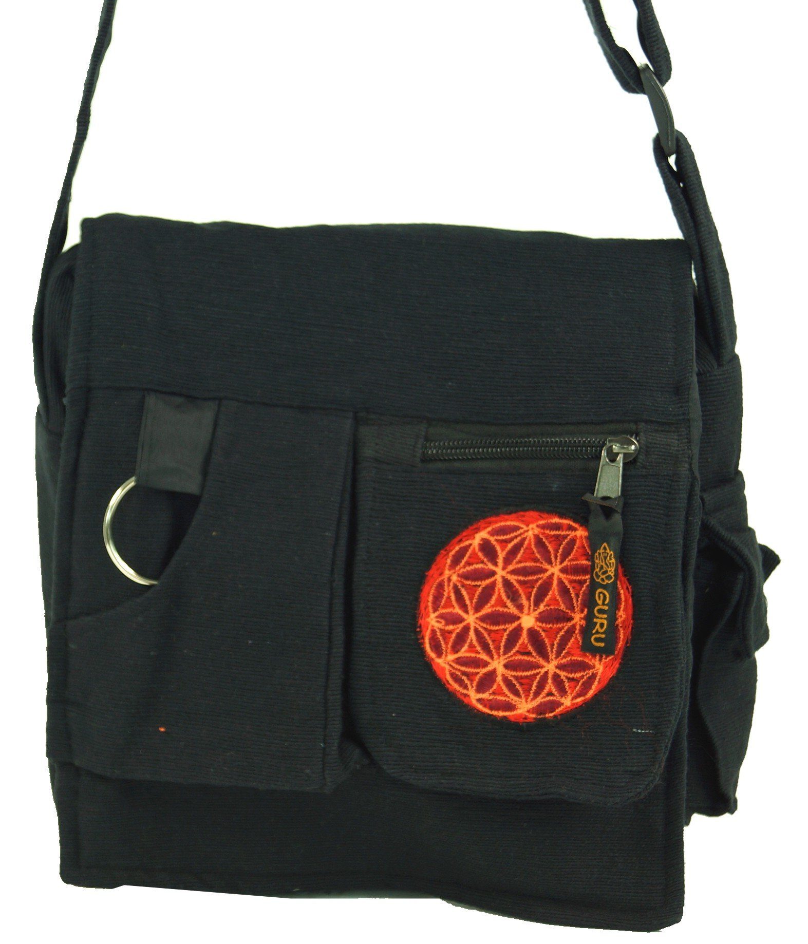 Guru-Shop Schultertasche Schultertasche, Hippie Tasche - schwarz