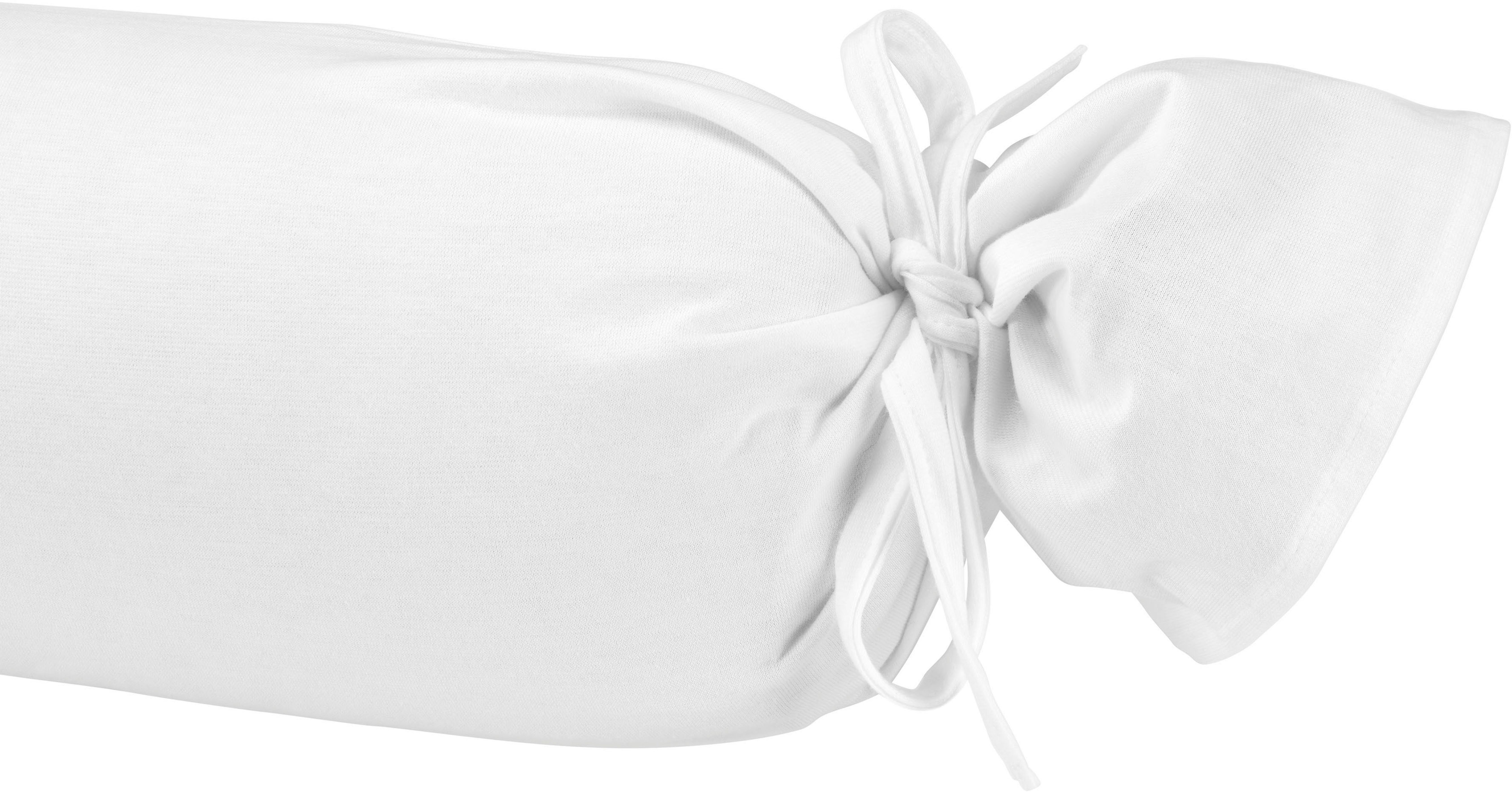 Nackenrollenbezug Michi, Biberna (2 Stück), 2 feinfädige dichte, weiß (1 Jersey Pack mit Single-Qualität Stück)
