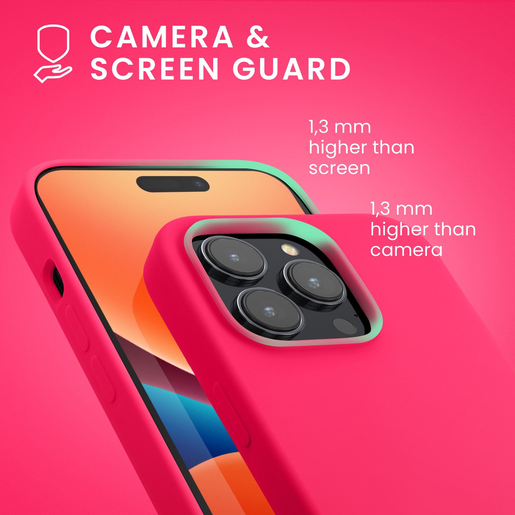 kwmobile Handyhülle Hülle für Apple iPhone 14 Pro, Hülle Silikon gummiert - Handyhülle - Handy Case Cover – Bild 5 von 5