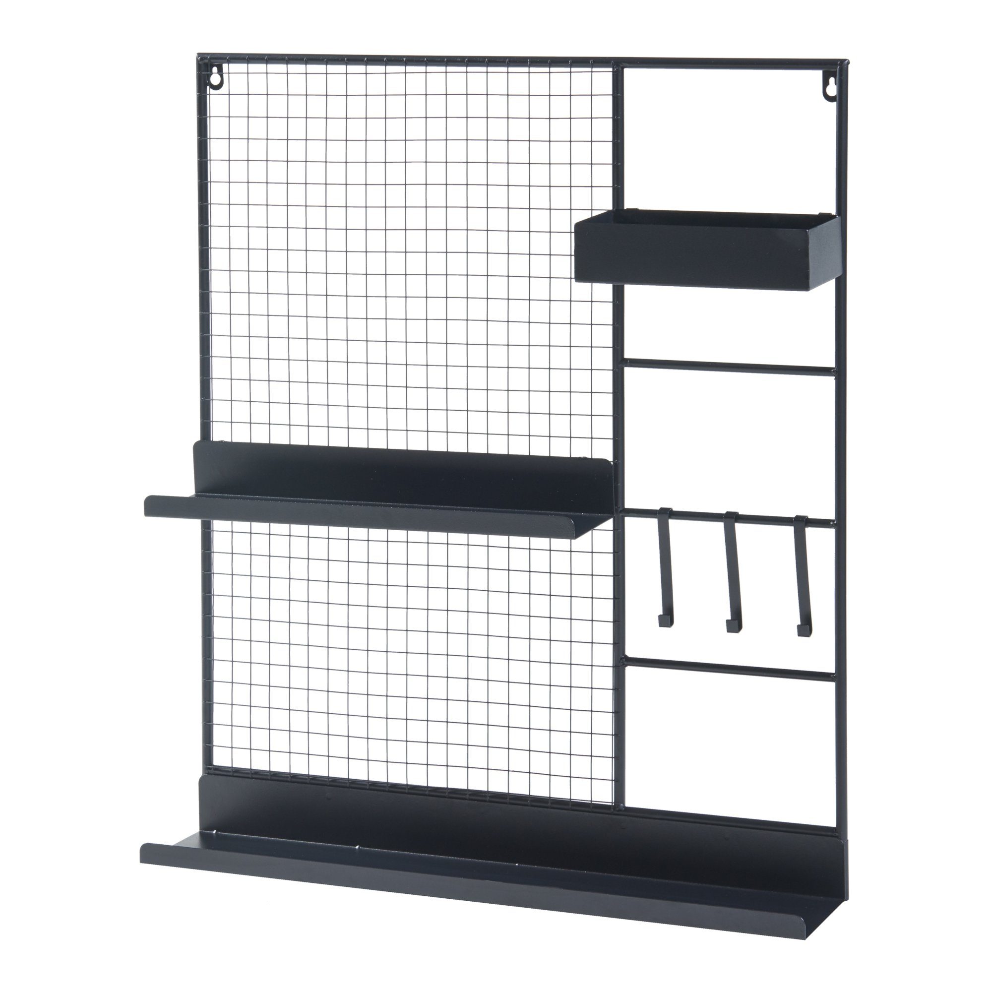 en.casa Wandregal, »Westre« Wandgitter 70x60x11cm Metall Schwarz günstig online kaufen