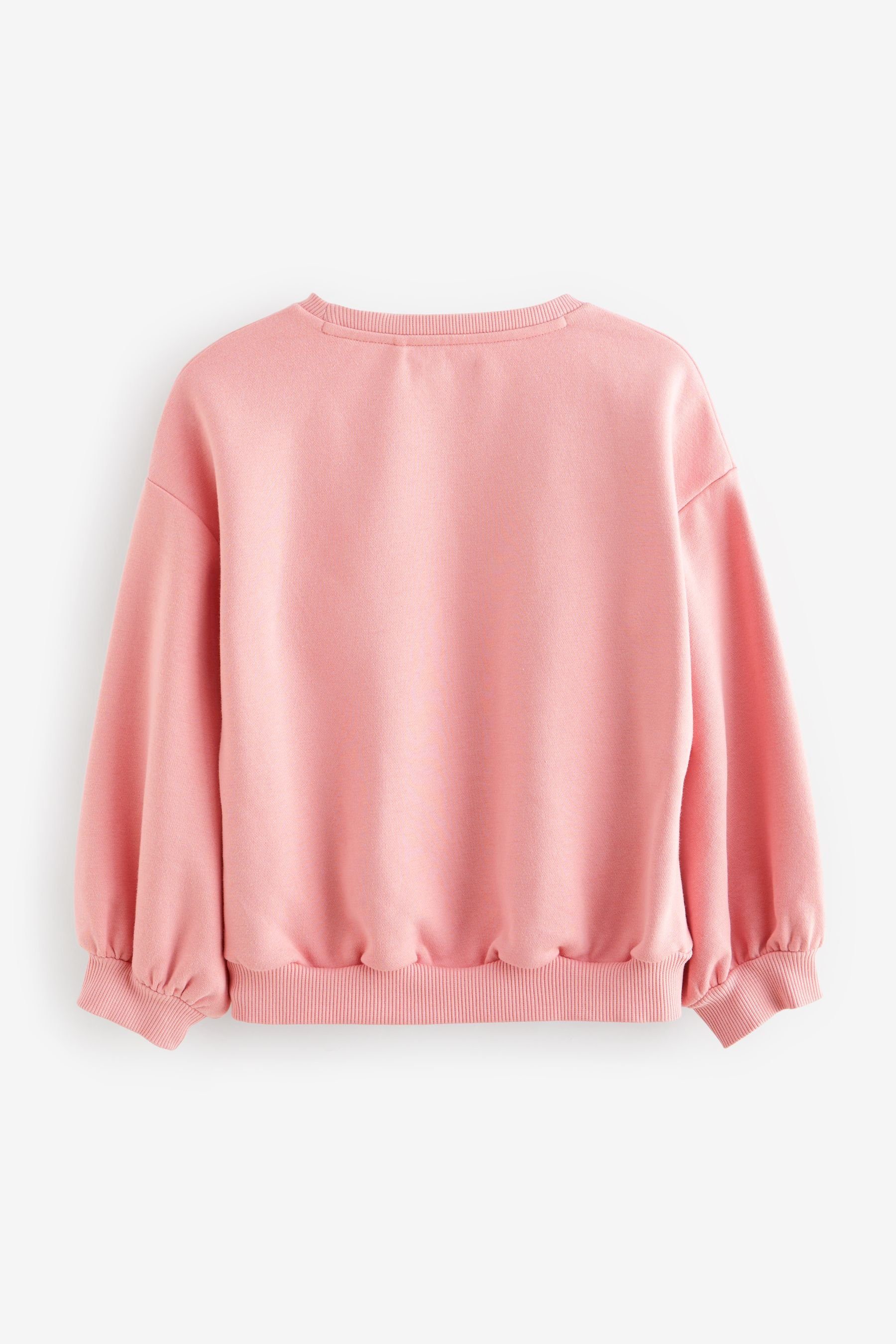 Sweatshirt mit Heart Pink Sweatshirt (1-tlg) Rundhalsausschnitt Next