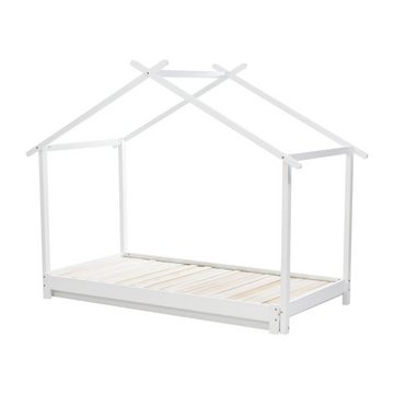 HAUSS SPLOE Kinderbett Hausbett Kinderbett Massivholz Kinder Bett umbaubar Bodenbett (90 /180 x 190cm Holz Kinderbett für Jungen & Mädchen), Variable Anpassung, Bodenbett für Kinder, Spaß und praktisch