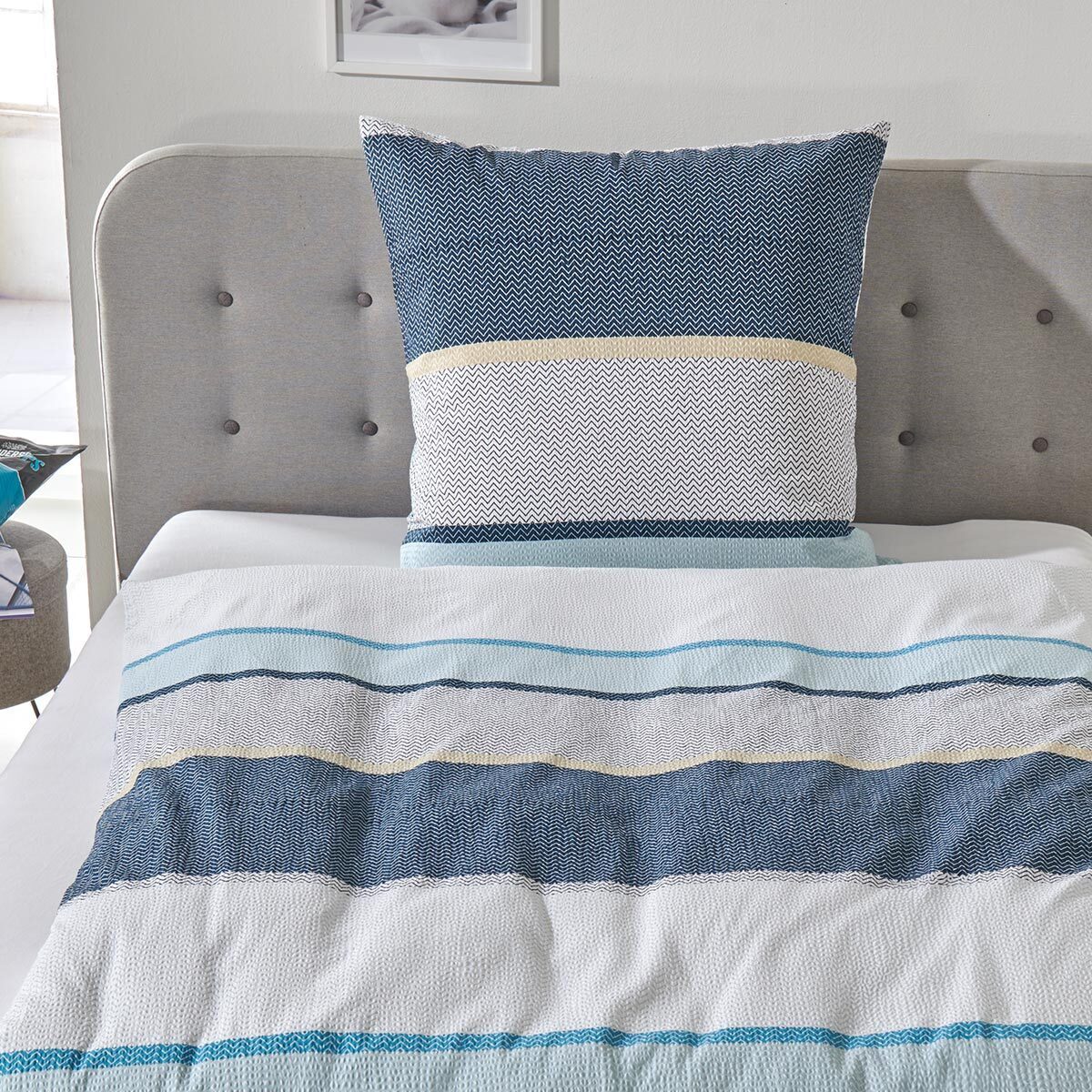 TRAUMSCHLAF Bettwäsche Hamburg, Seersucker, 2 teilig, Streifenbettwäsche al günstig online kaufen