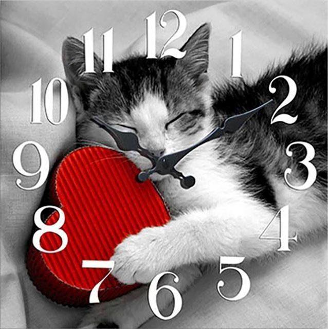 Digitale Wanduhr In Katzenform – Mit LED-Nachtlicht, 30x30 Cm, Aus Vinyl-Schallplatte