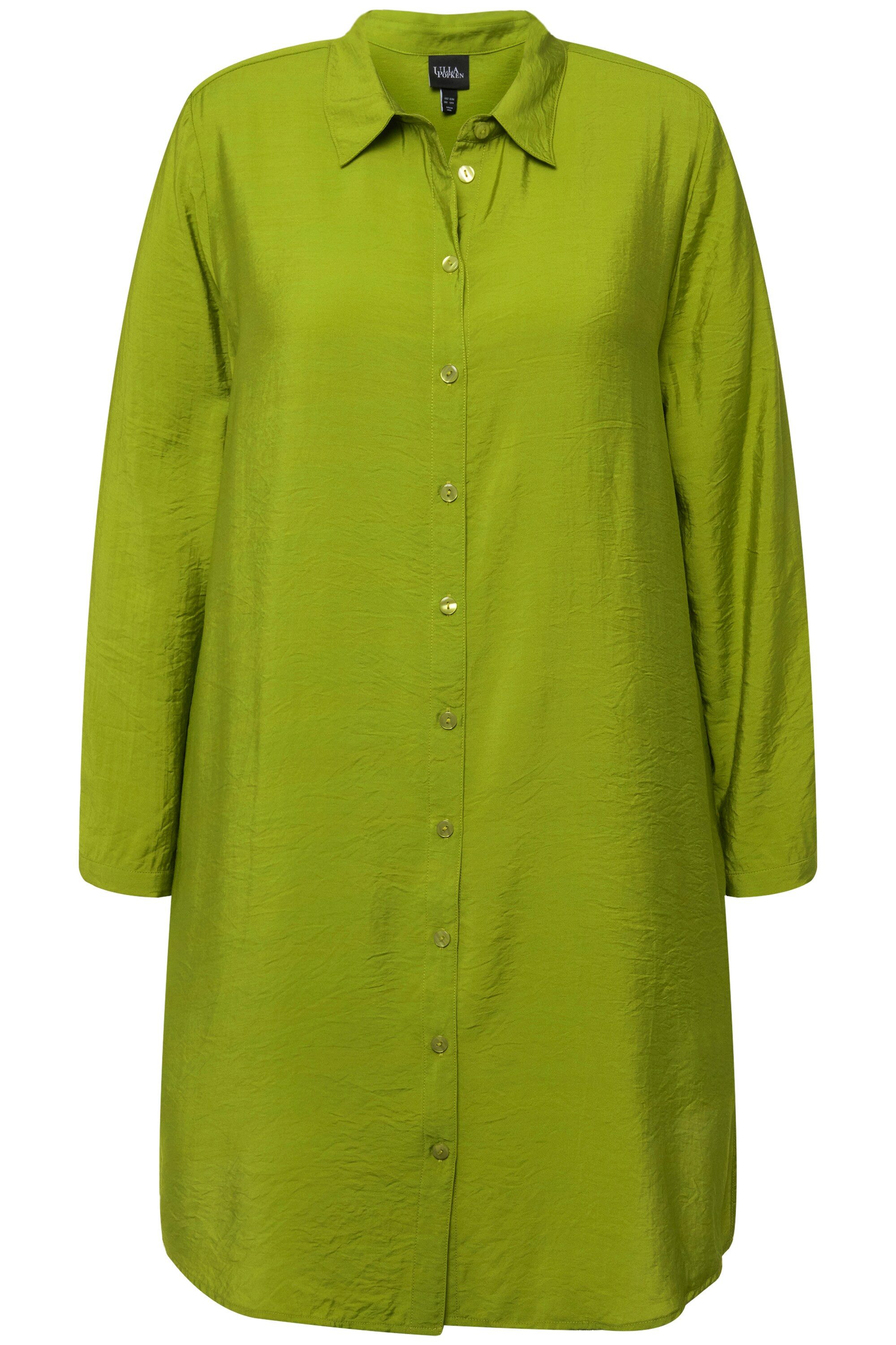 Ulla Popken Longbluse Longbluse A-Linie Hemdkragen günstig online kaufen
