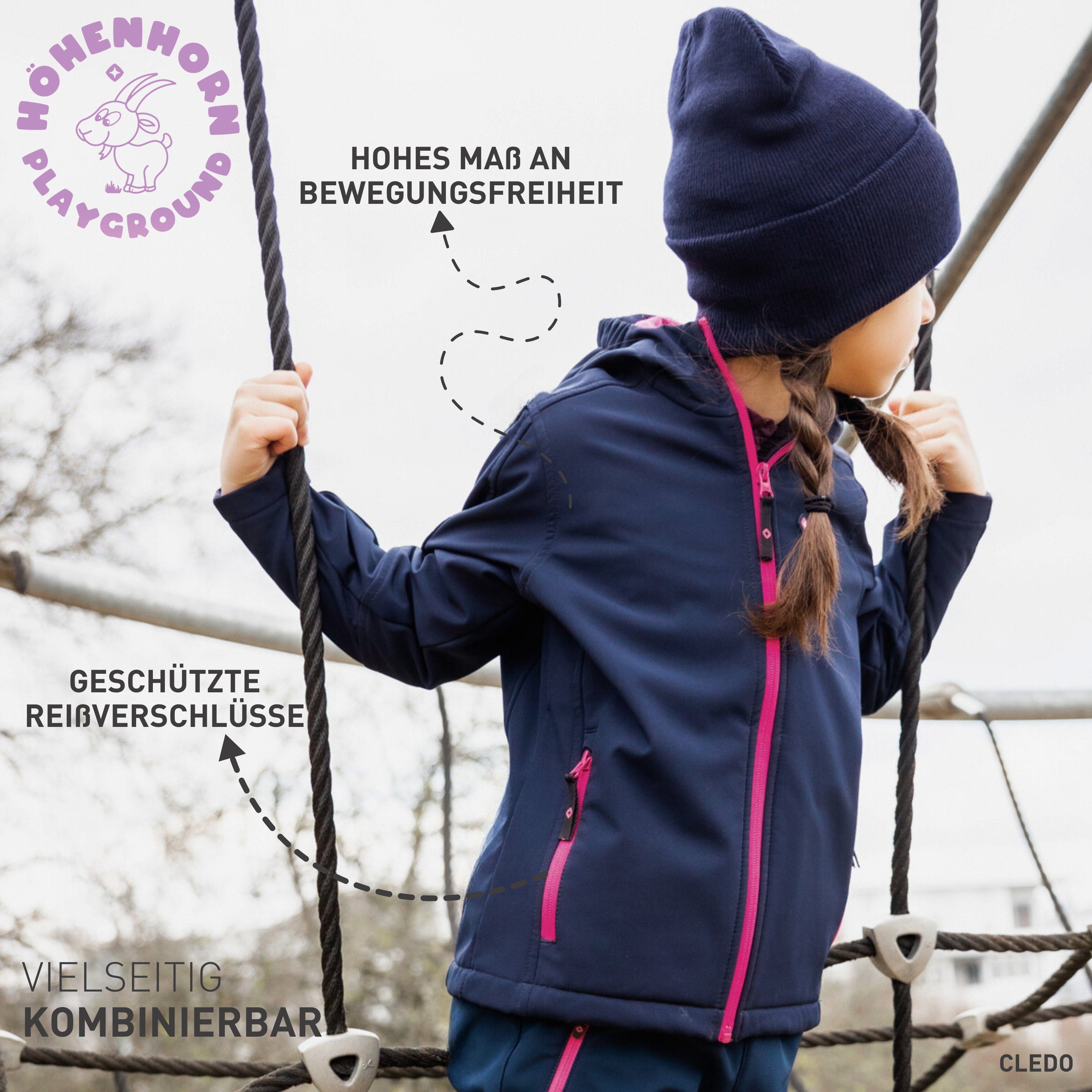 Höhenhorn Softshelljacke Cledo Kinder Jacke Kids für Jungen und Mädchen Übergangsjacke Outdoor Microfleece-Innenfutter, Atmungsaktiv, Wasserdicht
