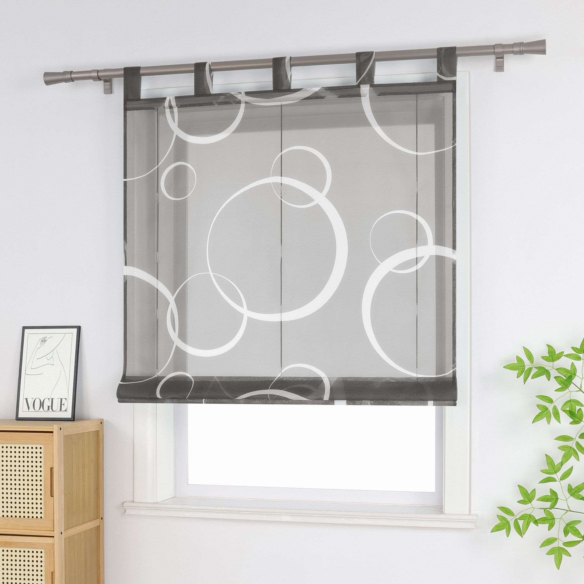 Joyswahl Raffrollo, mit Schlaufen, Raffgardinen Schlaufenrollo mit Strichen günstig online kaufen