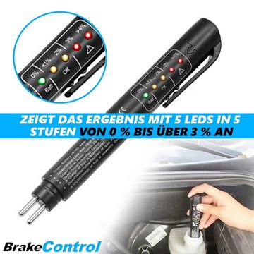 MAVURA Leitwertmessgerät BrakeControl Bremsflüssigkeitstester Bremsflüssigkeitsprüfer 5 LED, Auto Brake Fluid Tester DOT3 DOT4 DOT5 Bremsflüssigkeit Tester Prüfer