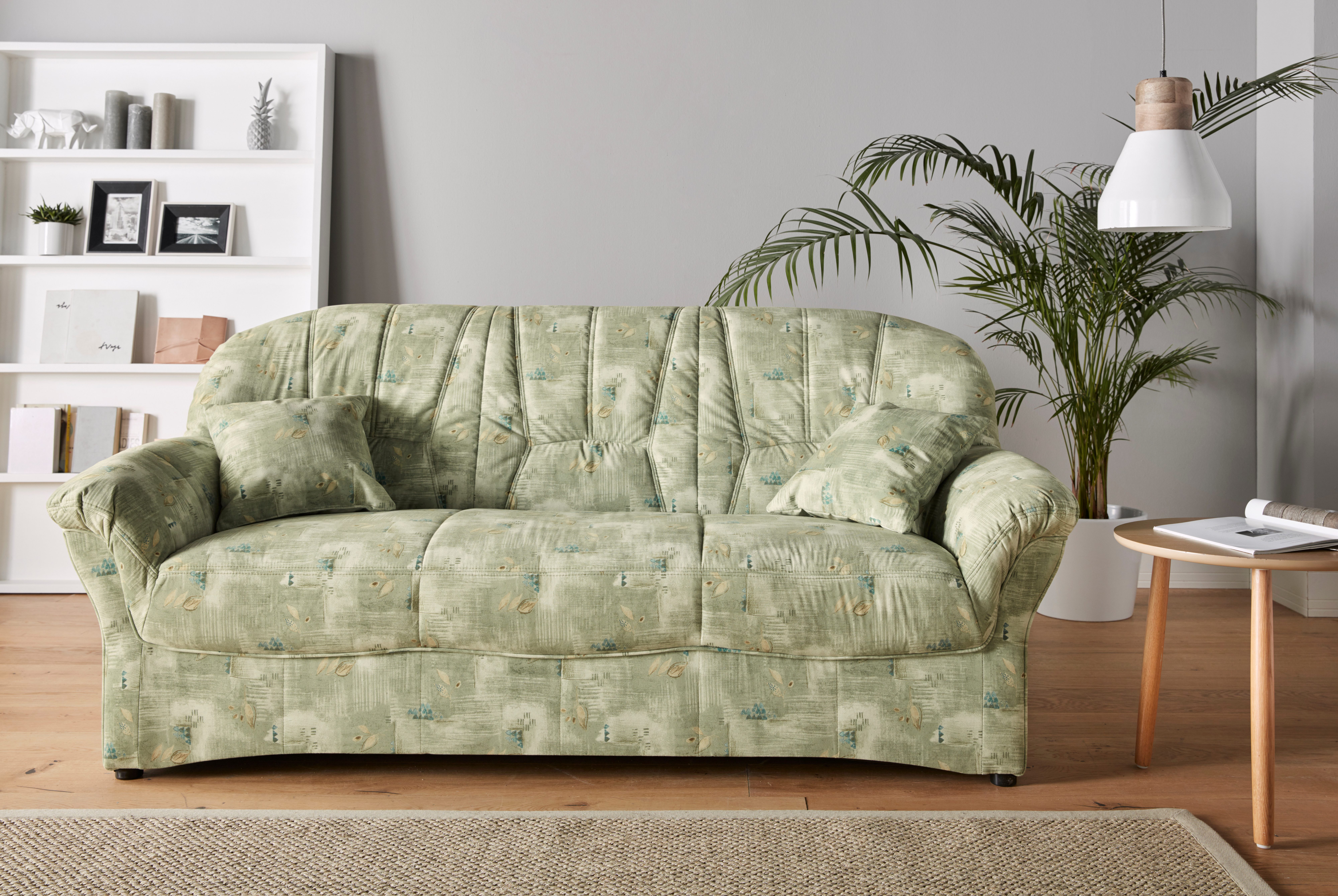 DOMO collection 3-Sitzer Bahia Couch, B/T: 200/92 cm, belastbar bis 140kg/ Sitz, mit Federkern, Microfaser, natur