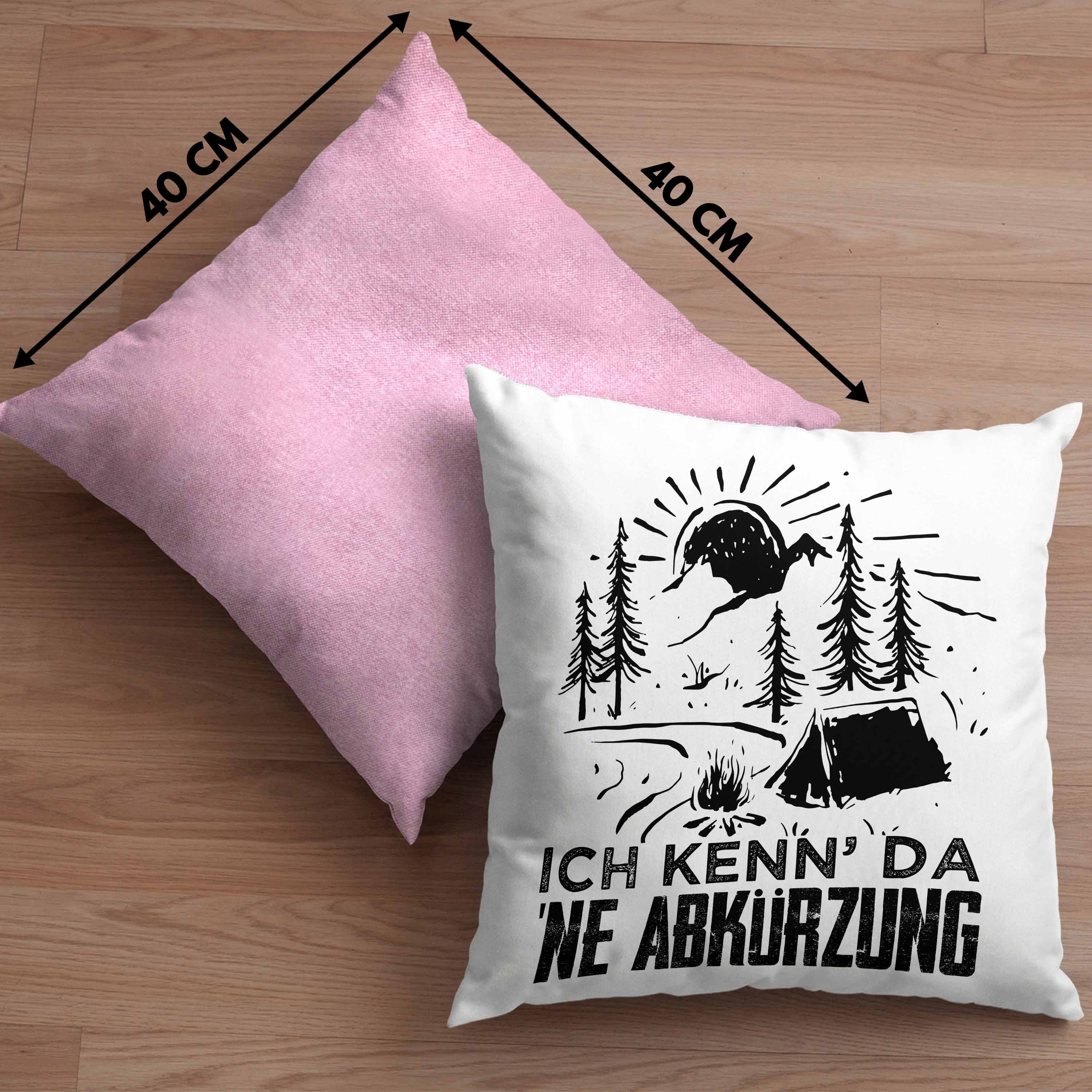 Kissen 40x40 Geschenkidee Trendation Dekokissen Ne - Wanderer Wandern Trendation Geschenk Abkürzung Alpen Kenn Dekokissen Da Berge Füllung Ich Rosa Geschenke mit