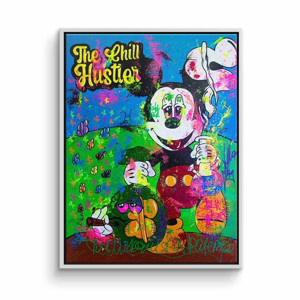 Aufstiegschancen DOTCOMCANVAS® Leinwandbild, Leinwandbild The chill weißer Maus Mickey money mi hustle Mouse Rahmen Hustler Micky