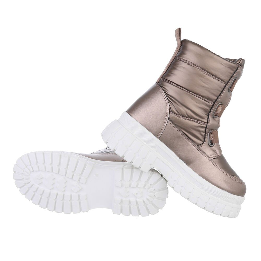 Ital-Design Damen Snowboots Freizeit Snowboots Blockabsatz Plateaustiefelet günstig online kaufen