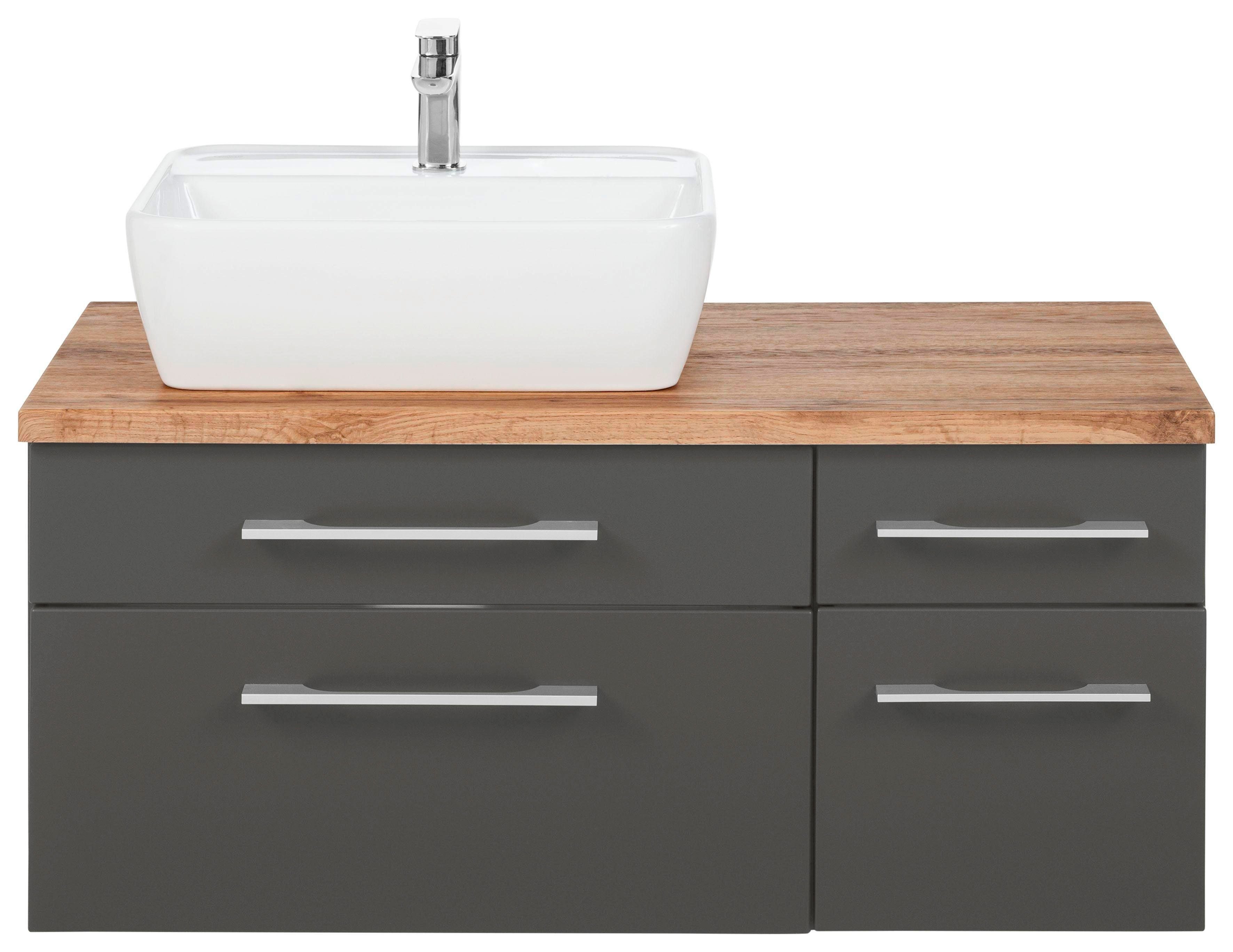 welltime Waschbeckenunterschrank Davos Badmöbel, Waschtisch inkl. Waschbecken, Breite 90 cm