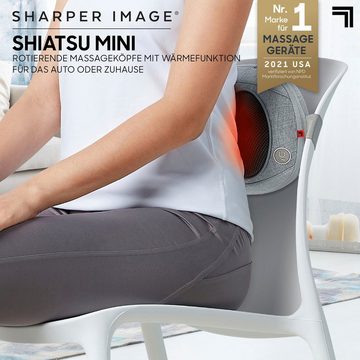 Sharper Image Shiatsu-Massagekissen Massagegerät für Auto/Büro/Homeoffice, mit Wärmefunktion für Nacken & Rücken