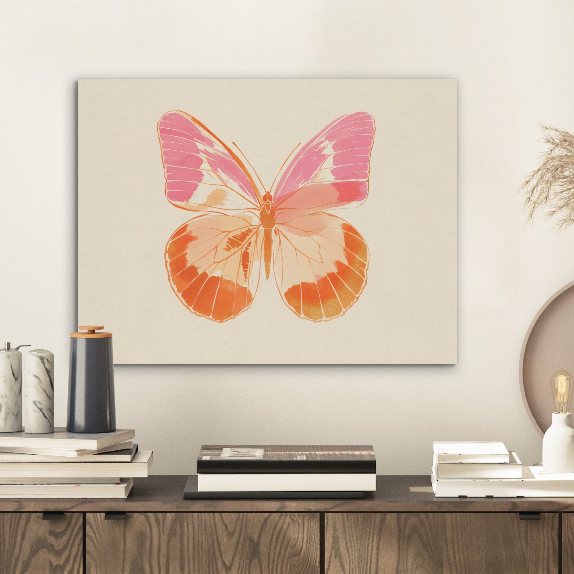 MuchoWow Gemälde Orange - Schmetterling - günstig online kaufen