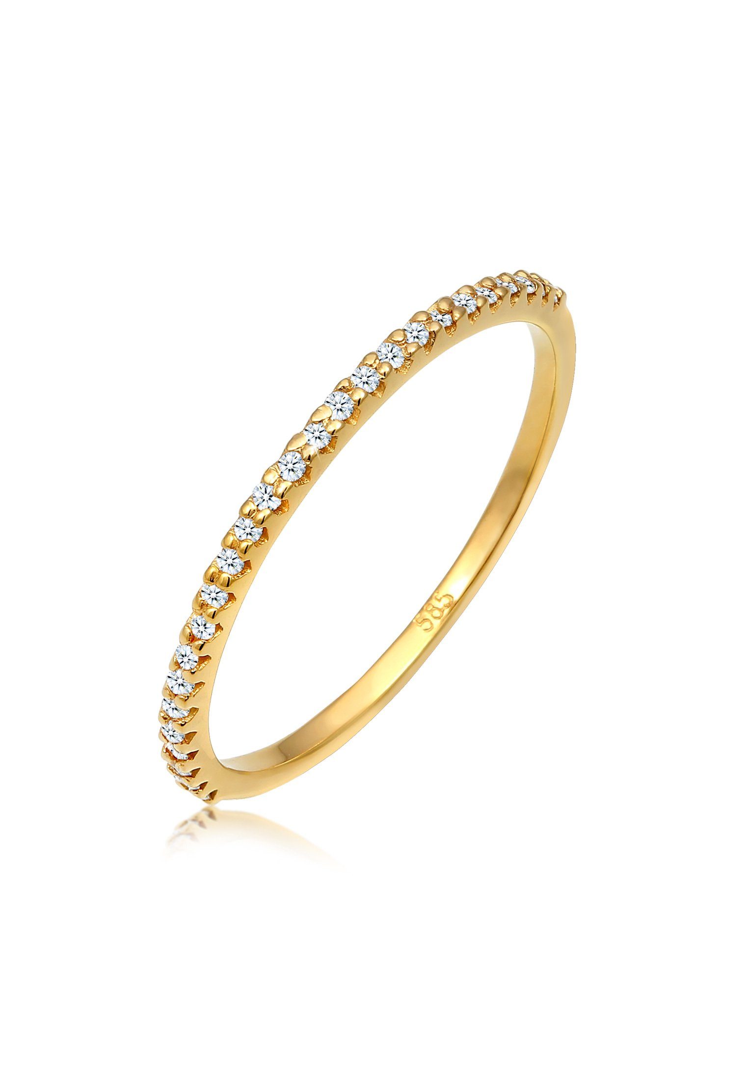 Elli DIAMONDS Diamantring Geo Microsetting Diamant (0.125 ct) 585 Gelbgold