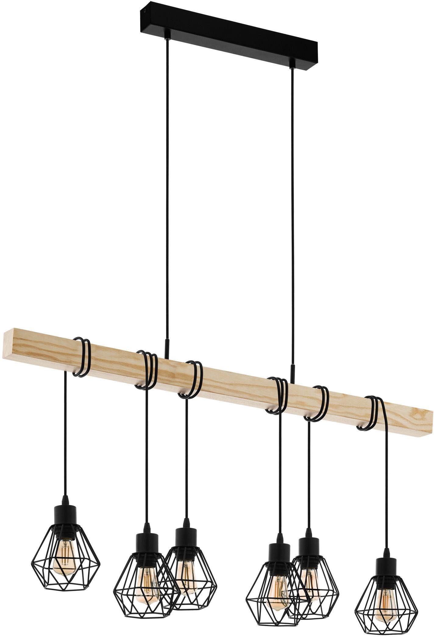 EGLO Pendelleuchte »TOWNSHEND 5«, Aus Holz und Stahl online Pendelleuchte Holz | EGLO