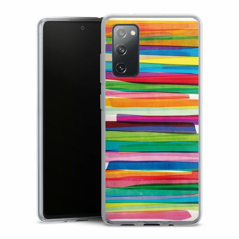 DeinDesign Handyhülle Streifen Wasserfarbe bunt Colorful Stripes1, Samsung Galaxy S20 FE 5G Silikon Hülle Bumper Case Handy Schutzhülle