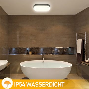 Bettizia Deckenleuchte LED Feuchtraumleuchte IP54 Wasserdicht 15w Ovalleuchte Garage 1x