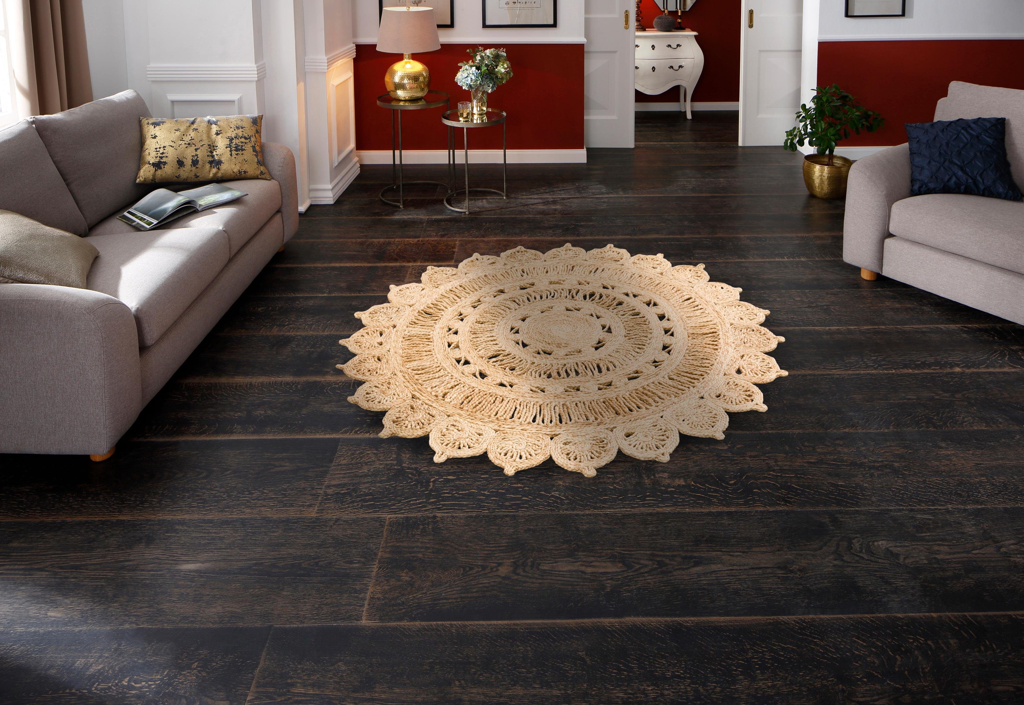 Teppich »Amar«, my home, rund, Höhe 7 mm, Naturprodukt aus Jute, Wohnzimmer-HomeTrends