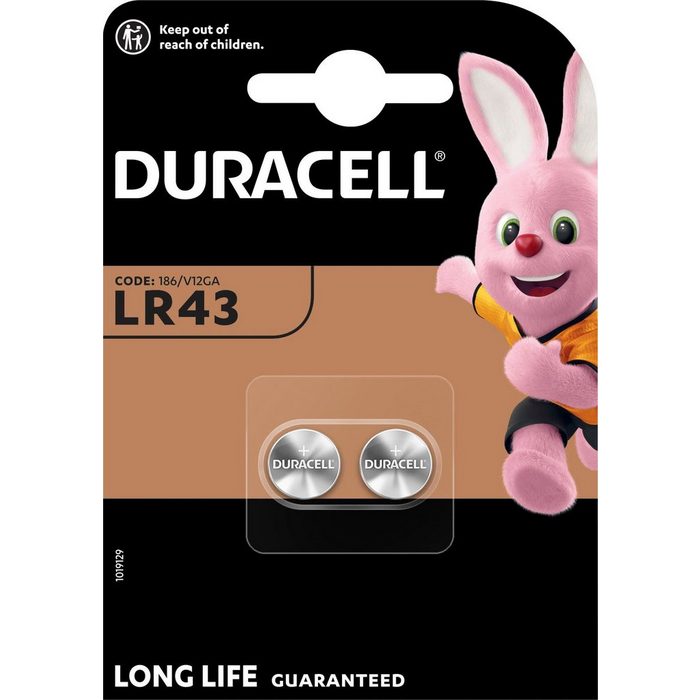 Duracell Knopfzellen SR43 Batterie SR43 (2 St) hochwertige Knopfzellen - SR 43 -