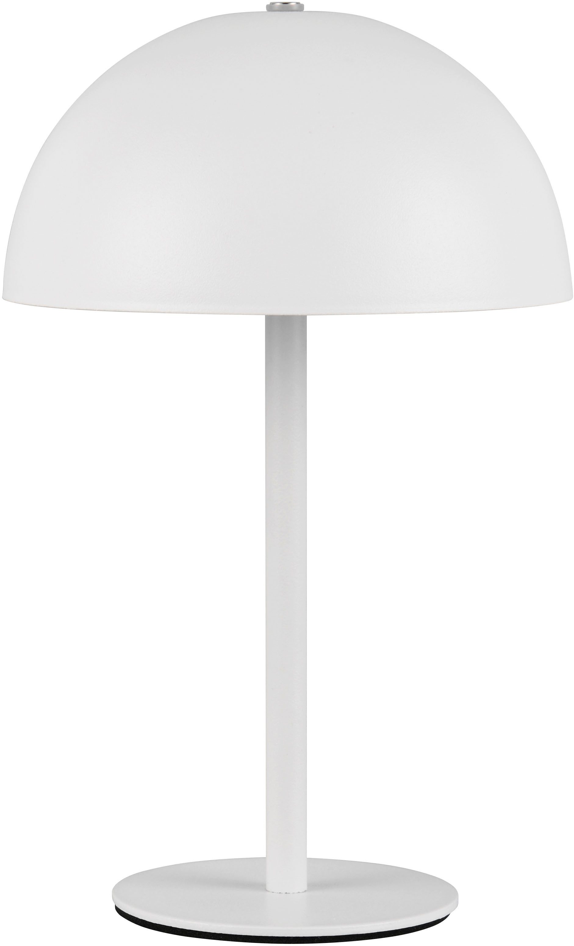 Reality Leuchten LED Tischleuchte MUNOZ, Akku Tischleuchte mit Touchdimmer + USB Anschluss, IP20 indoor, Dimmfunktion, USB-Ladefunktion, mehrere Helligkeitsstufen, LED fest integriert, Warmweiß, bis zu 10h Akkulaufzeit, laden per USB max 7-9h, Akku Leuchte Pilzform